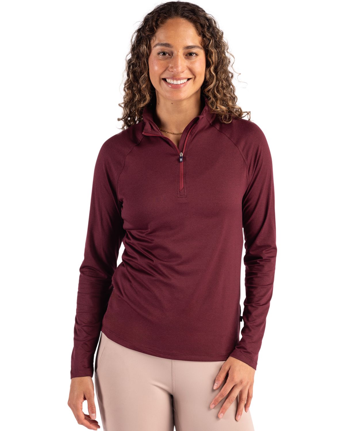 Cutter & Buck Coastline Recycled Double Peached Womens Quarter Zip Pullover
