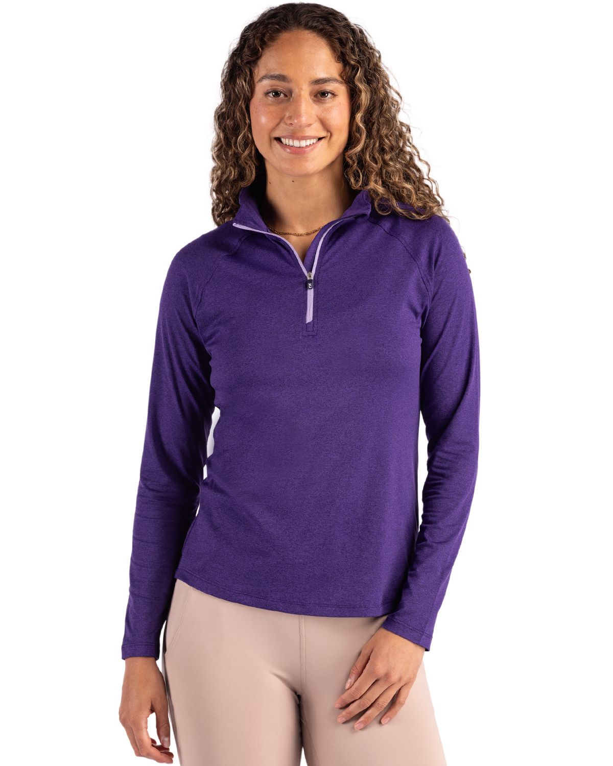 Cutter & Buck Coastline Recycled Double Peached Womens Quarter Zip Pullover