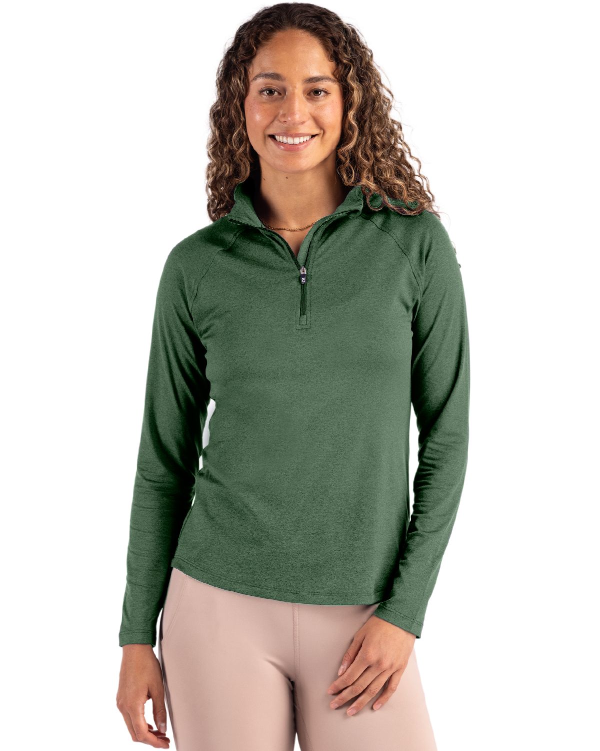 Cutter & Buck Coastline Recycled Double Peached Womens Quarter Zip Pullover