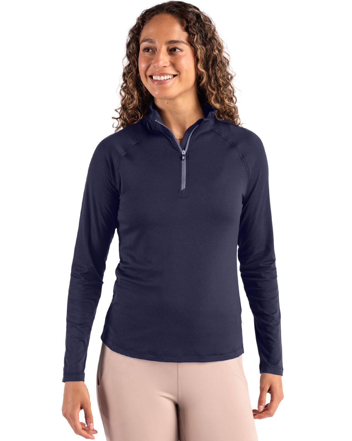 Cutter & Buck Coastline Recycled Double Peached Womens Quarter Zip Pullover