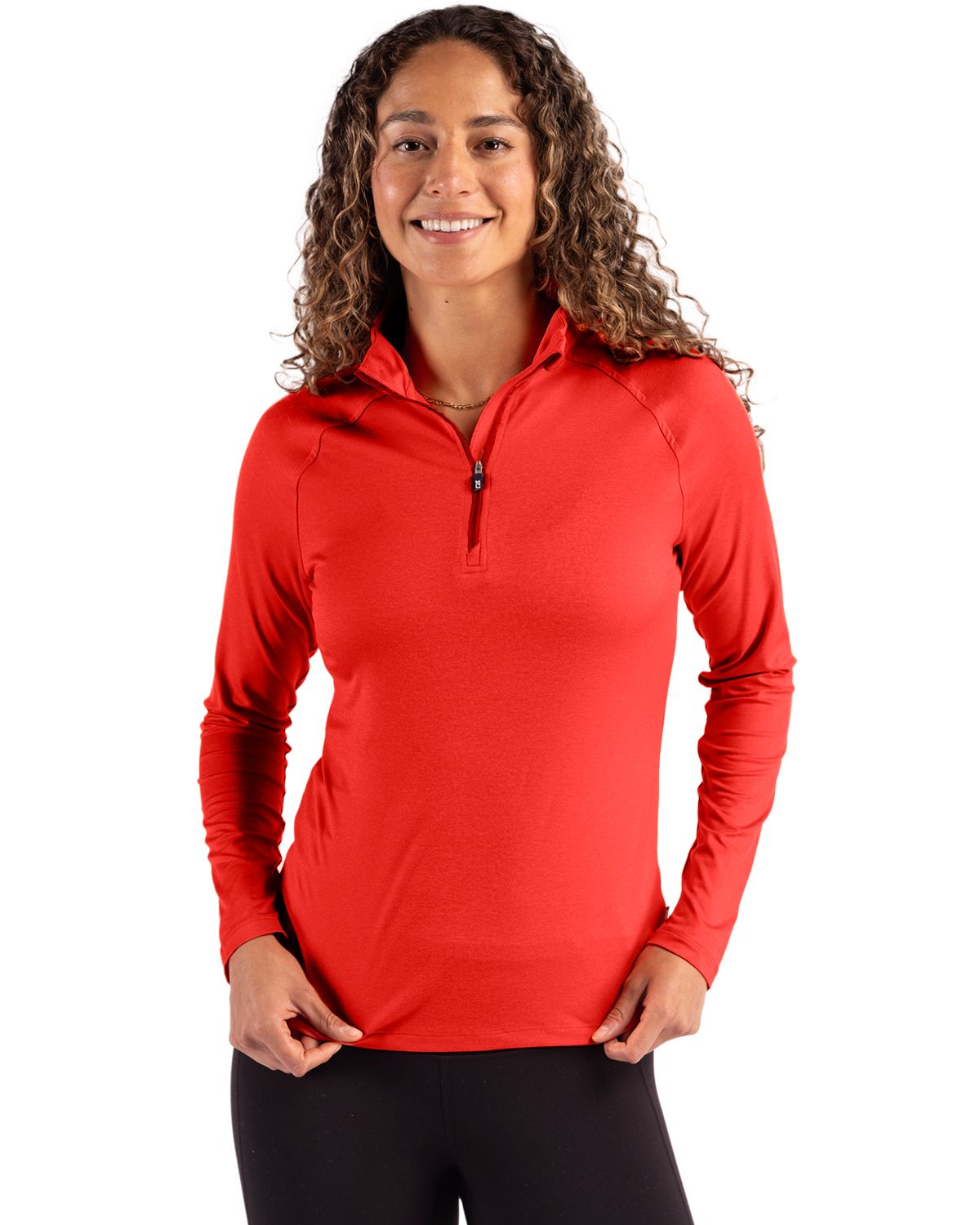 Cutter & Buck Coastline Recycled Double Peached Womens Quarter Zip Pullover