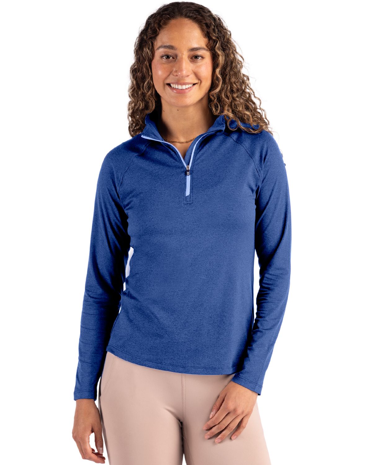 Cutter & Buck Coastline Recycled Double Peached Womens Quarter Zip Pullover