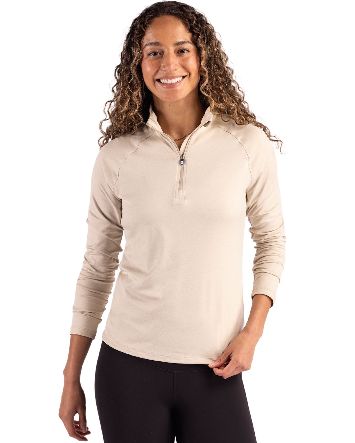 Cutter & Buck Coastline Recycled Double Peached Womens Quarter Zip Pullover