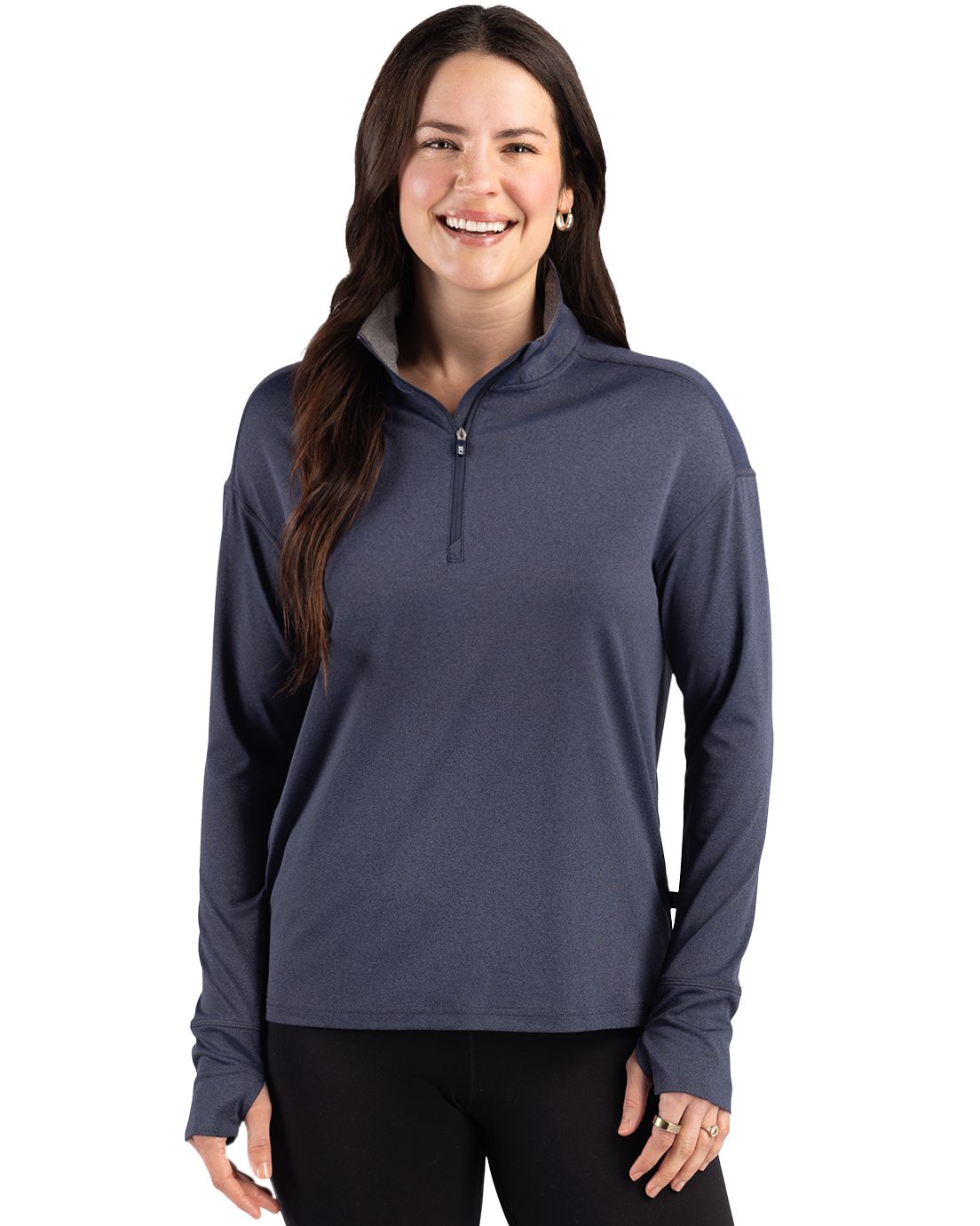 Cutter & Buck Forge Recycled Four-Way Stretch Womens Quarter Zip Pullover