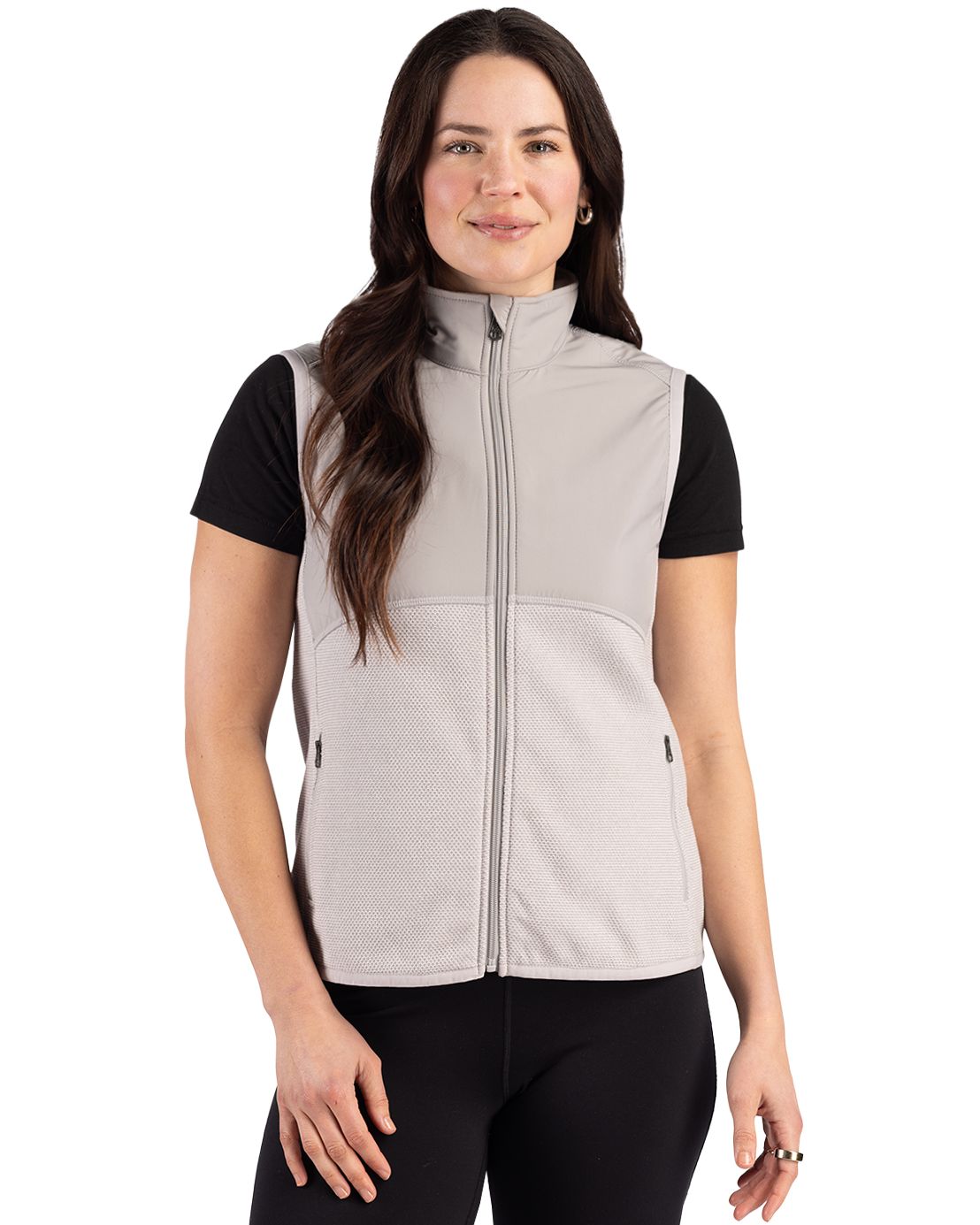 Cutter & Buck Hunts Point Recycled Fleece Womens Hybrid Full Zip Vest