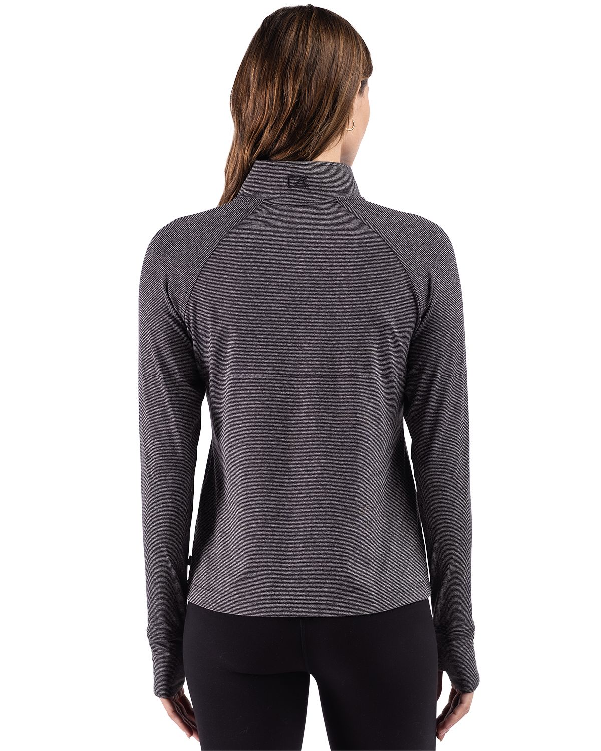 Cutter & Buck Adapt Recycled Soft Knit Stripe Womens Quarter Zip Pullover