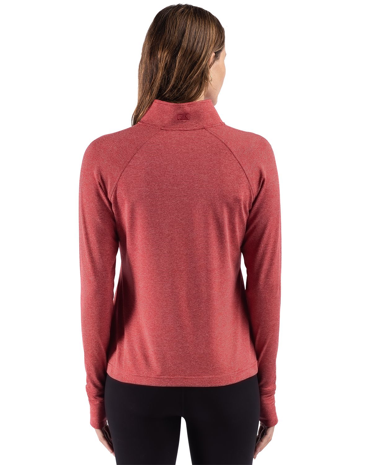 Cutter & Buck Adapt Recycled Soft Knit Stripe Womens Quarter Zip Pullover