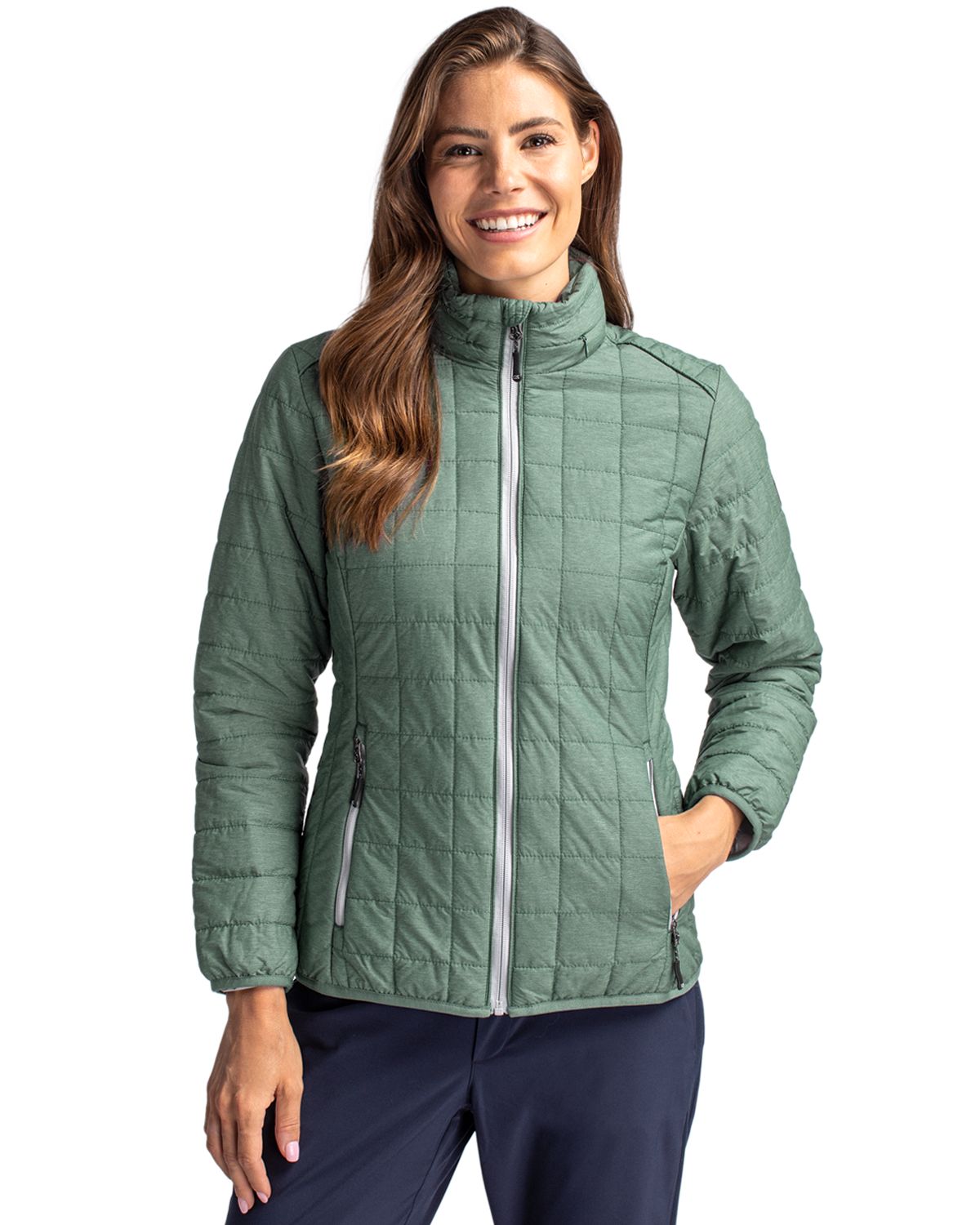 Cutter & Buck Rainier Recycled Insulated Puffer Womens Full Zip Jacket