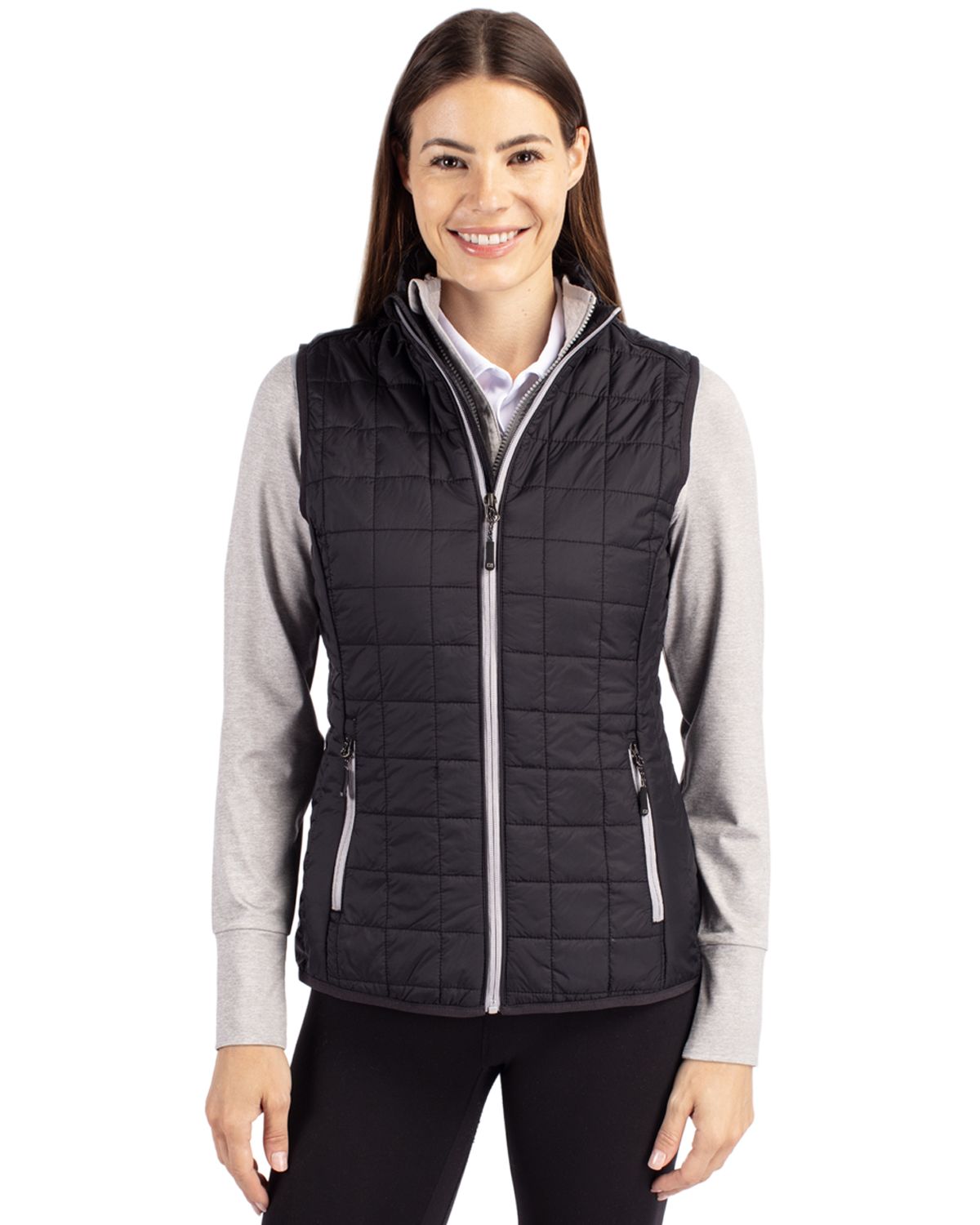 Cutter & Buck Rainier Recycled Insulated Puffer Womens Full Zip Vest