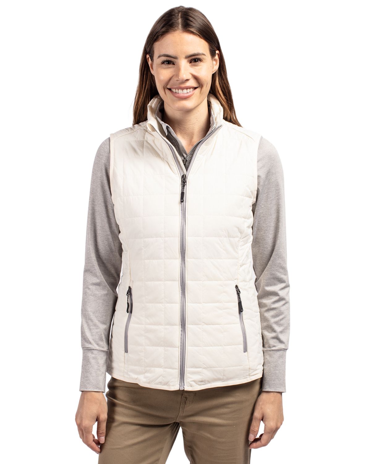 Cutter & Buck Rainier Recycled Insulated Puffer Womens Full Zip Vest