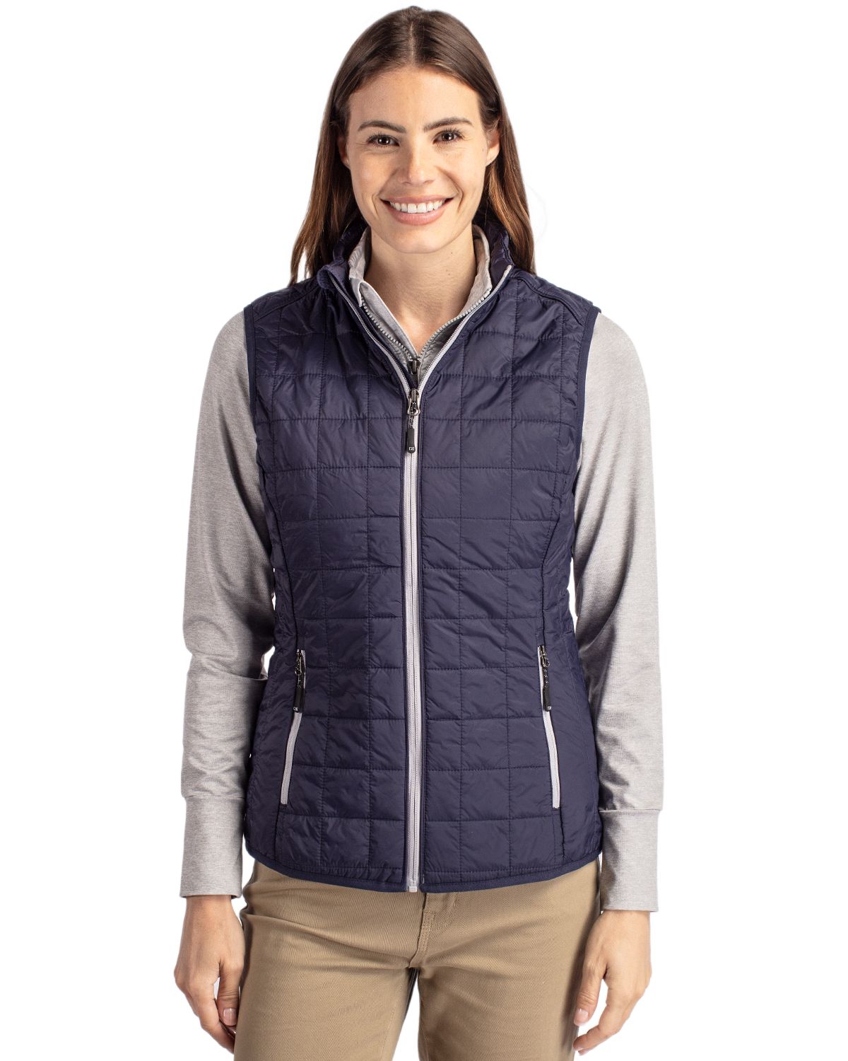 Cutter & Buck Rainier Recycled Insulated Puffer Womens Full Zip Vest