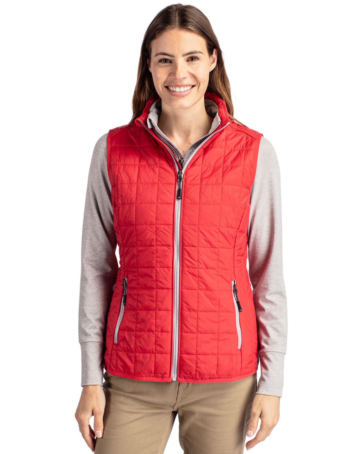 Cutter & Buck Rainier Recycled Insulated Puffer Womens Full Zip Vest