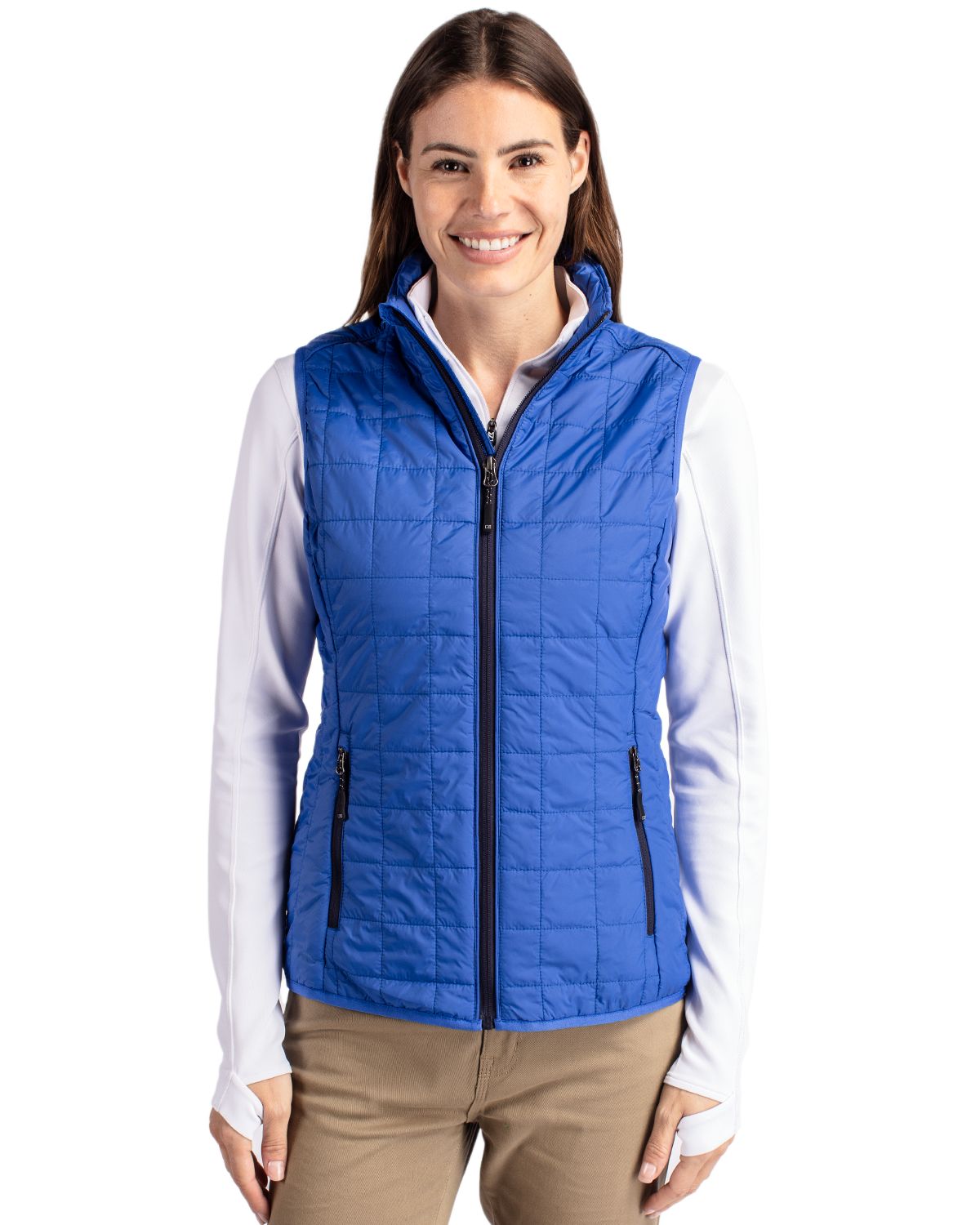 Cutter & Buck Rainier Recycled Insulated Puffer Womens Full Zip Vest
