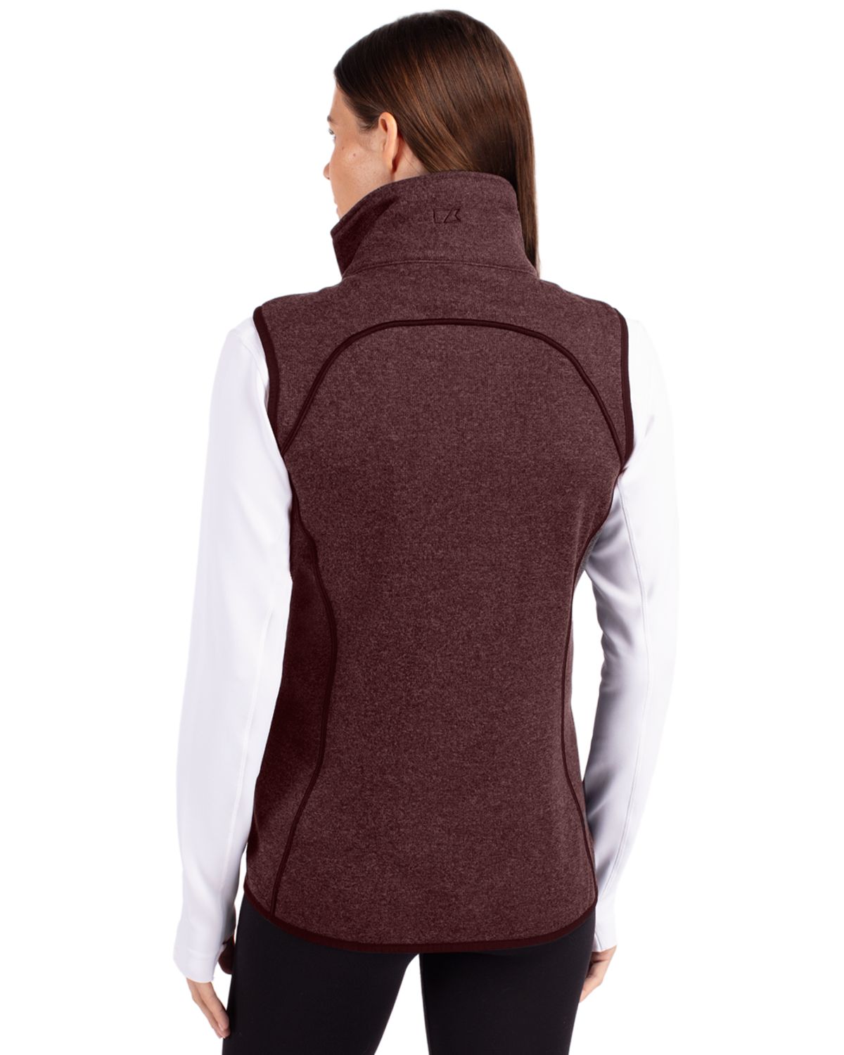 Cutter & Buck Mainsail Sweater-Knit Womens Full Zip Asymmetrical Vest
