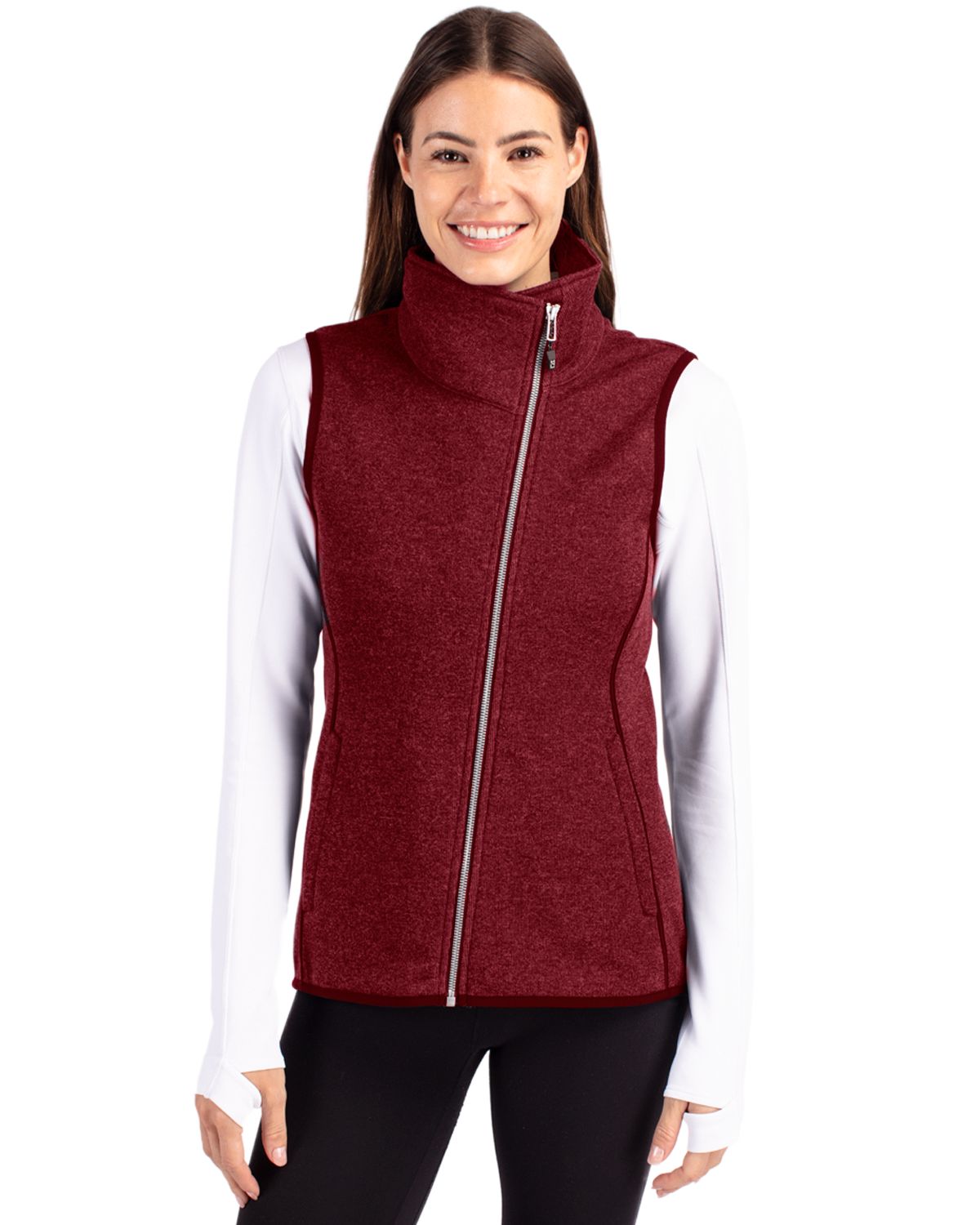 Cutter & Buck Mainsail Sweater Knit Asymmetrical Vest - Women's