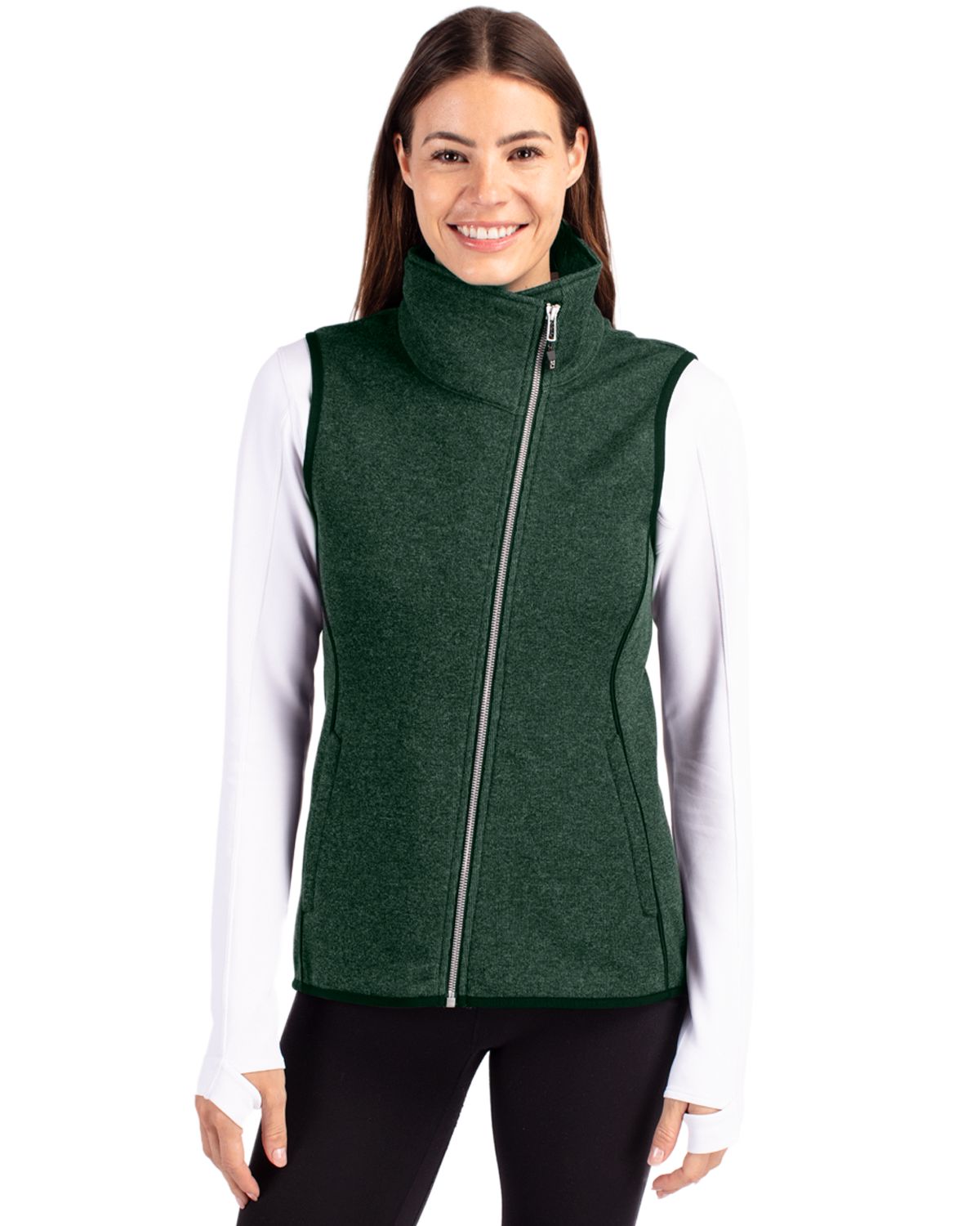 Cutter & Buck Mainsail Sweater Knit Asymmetrical Vest - Women's