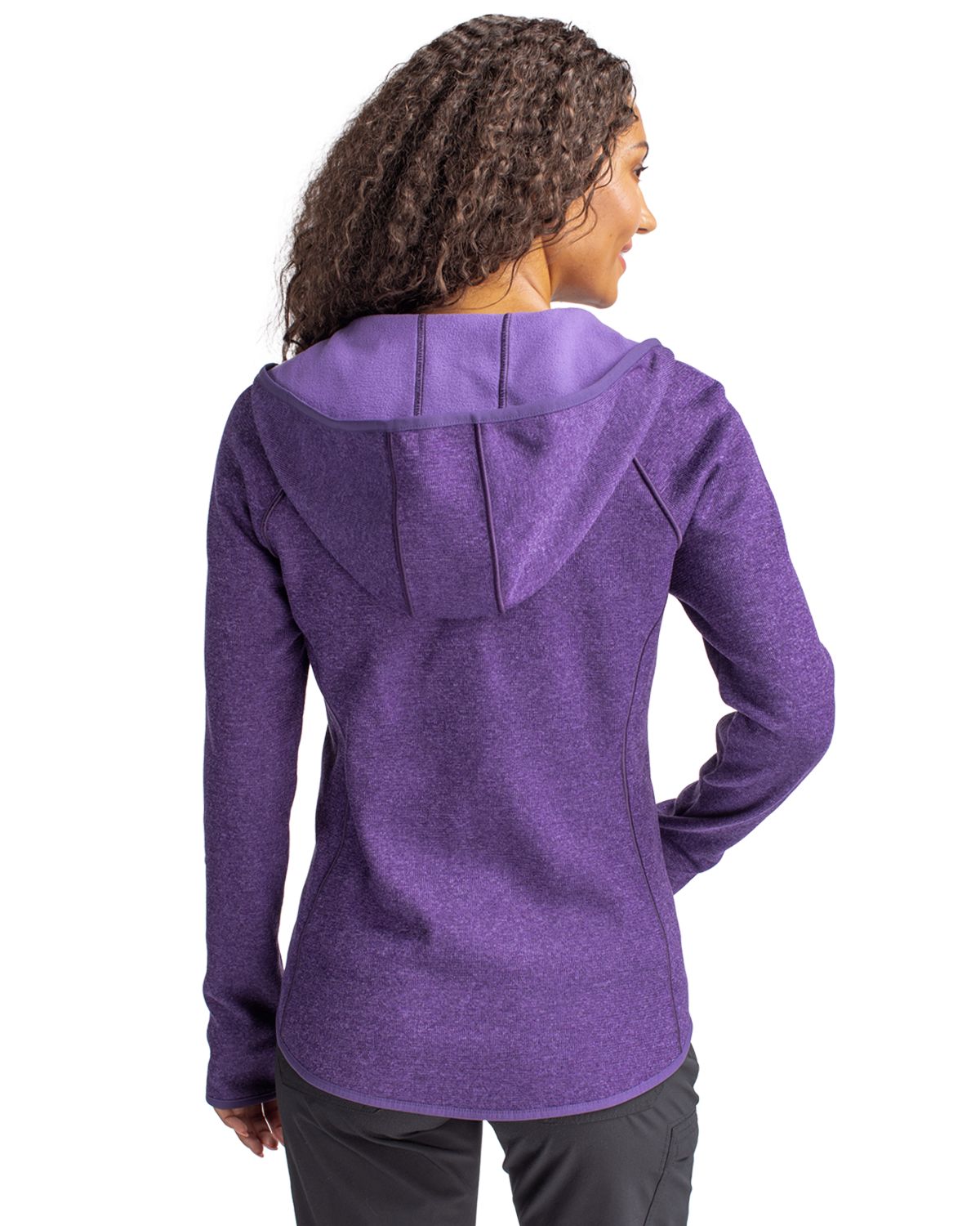 Cutter & Buck Mainsail Sweater-Knit Womens Full Zip Hooded Jacket