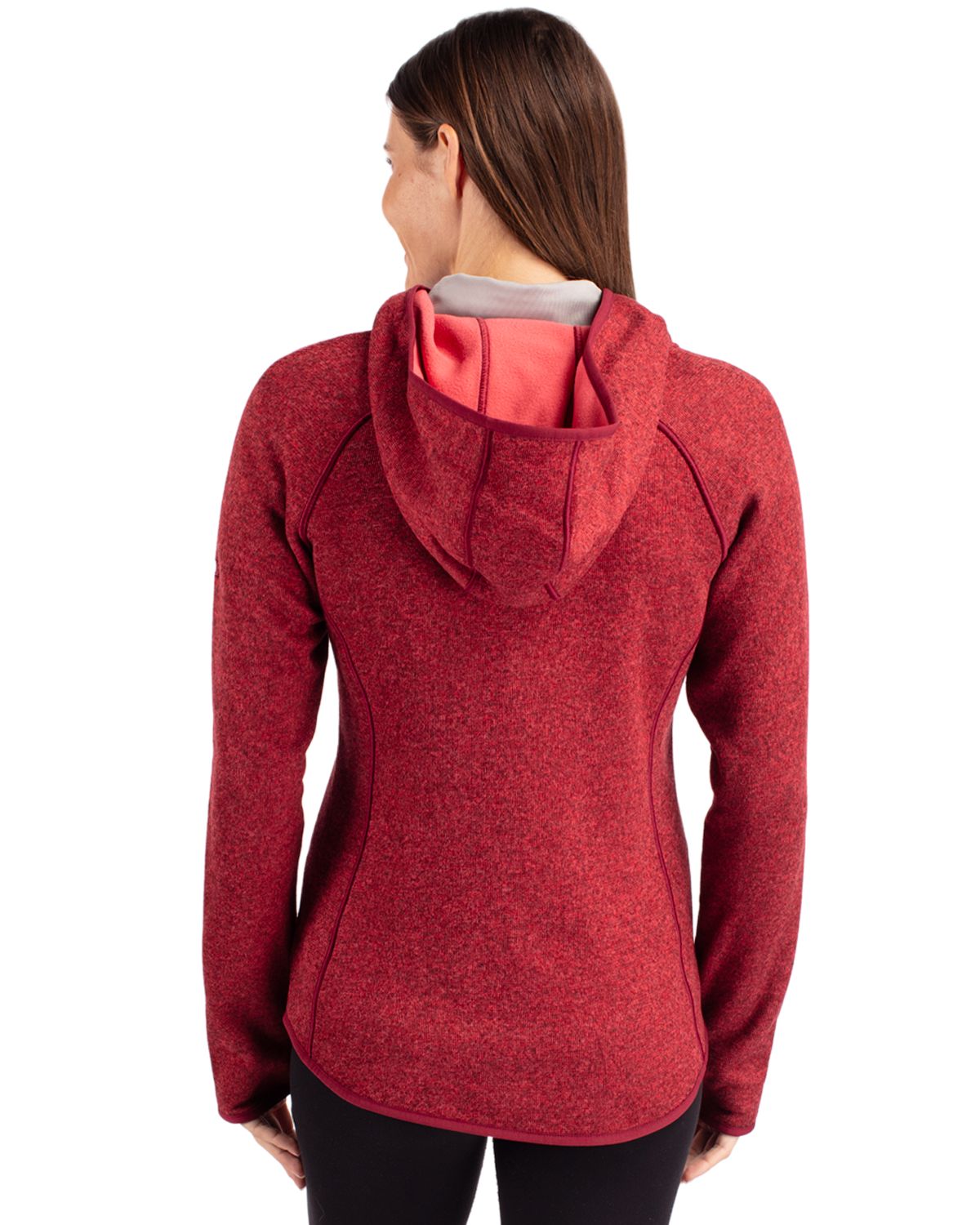Cutter & Buck Mainsail Sweater-Knit Womens Full Zip Hooded Jacket