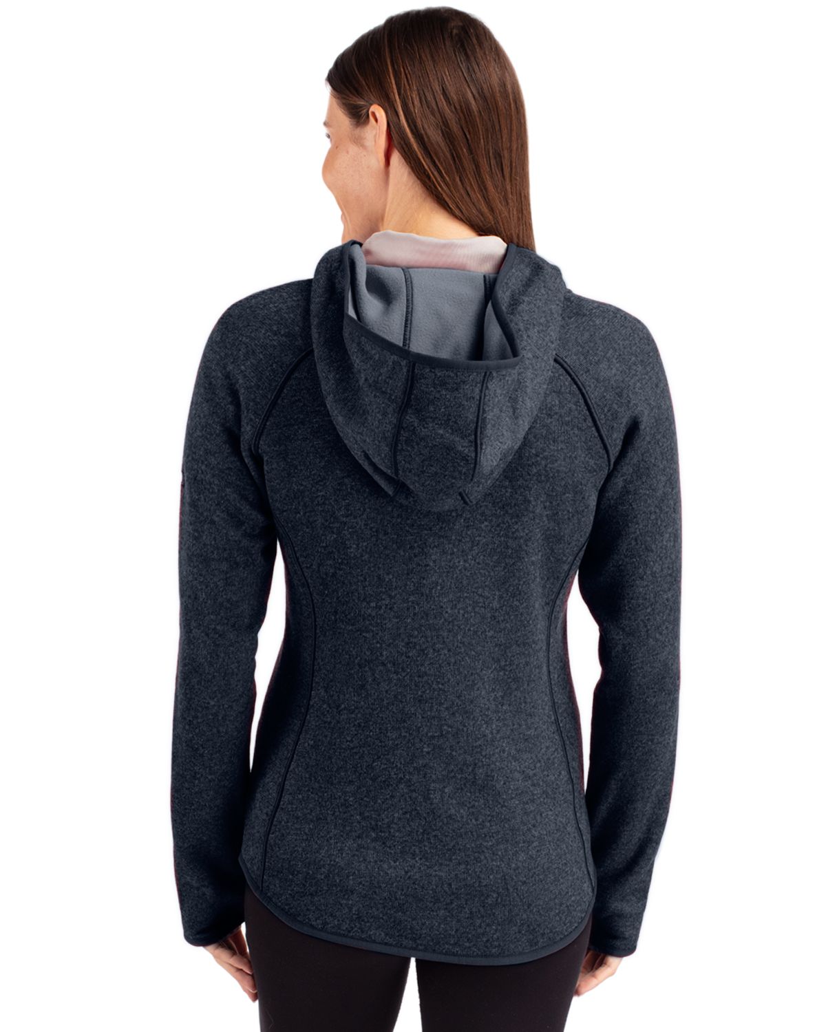 Cutter & Buck Mainsail Sweater-Knit Womens Full Zip Hooded Jacket