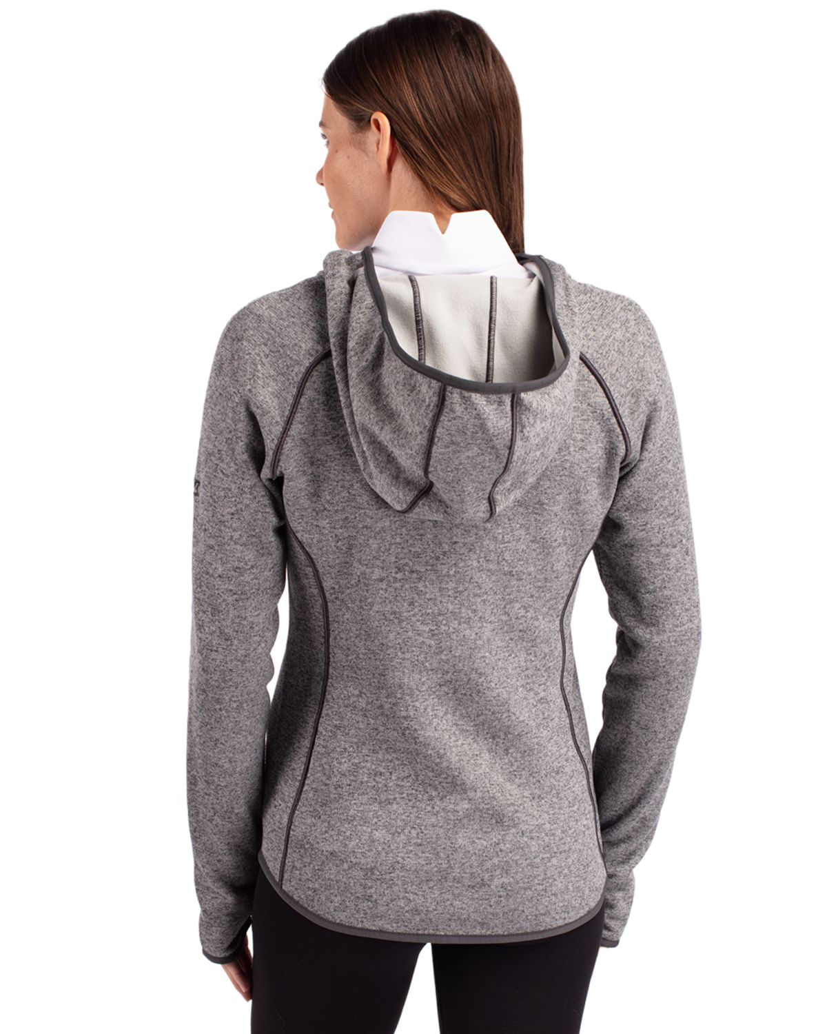 Cutter & Buck Mainsail Sweater-Knit Womens Full Zip Hooded Jacket