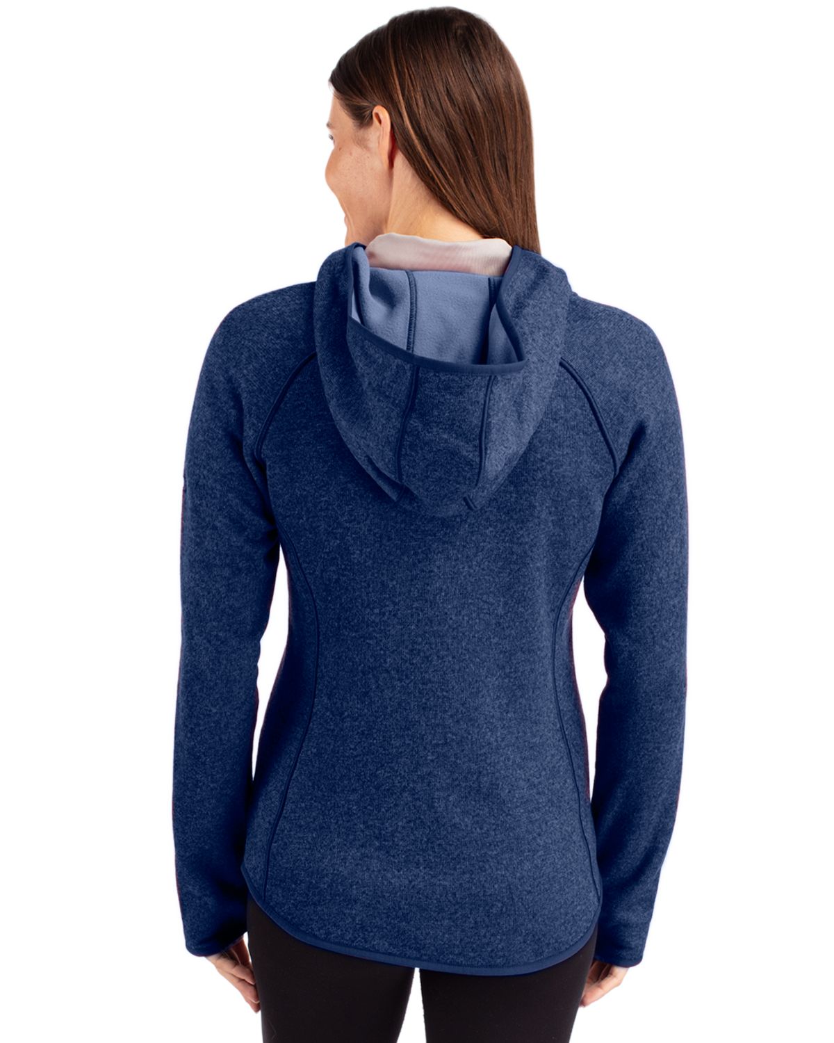 Cutter & Buck Mainsail Sweater-Knit Womens Full Zip Hooded Jacket