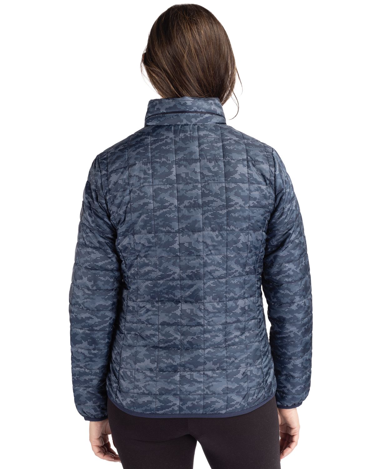 Cutter & Buck Rainier Recycled Insulated Printed Puffer Womens Full Zip Jacket