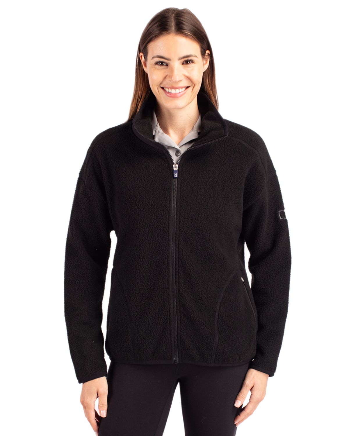 Cutter & Buck Cascade Epic Comfort Recycled Sherpa Fleece Womens Full Zip Jacket