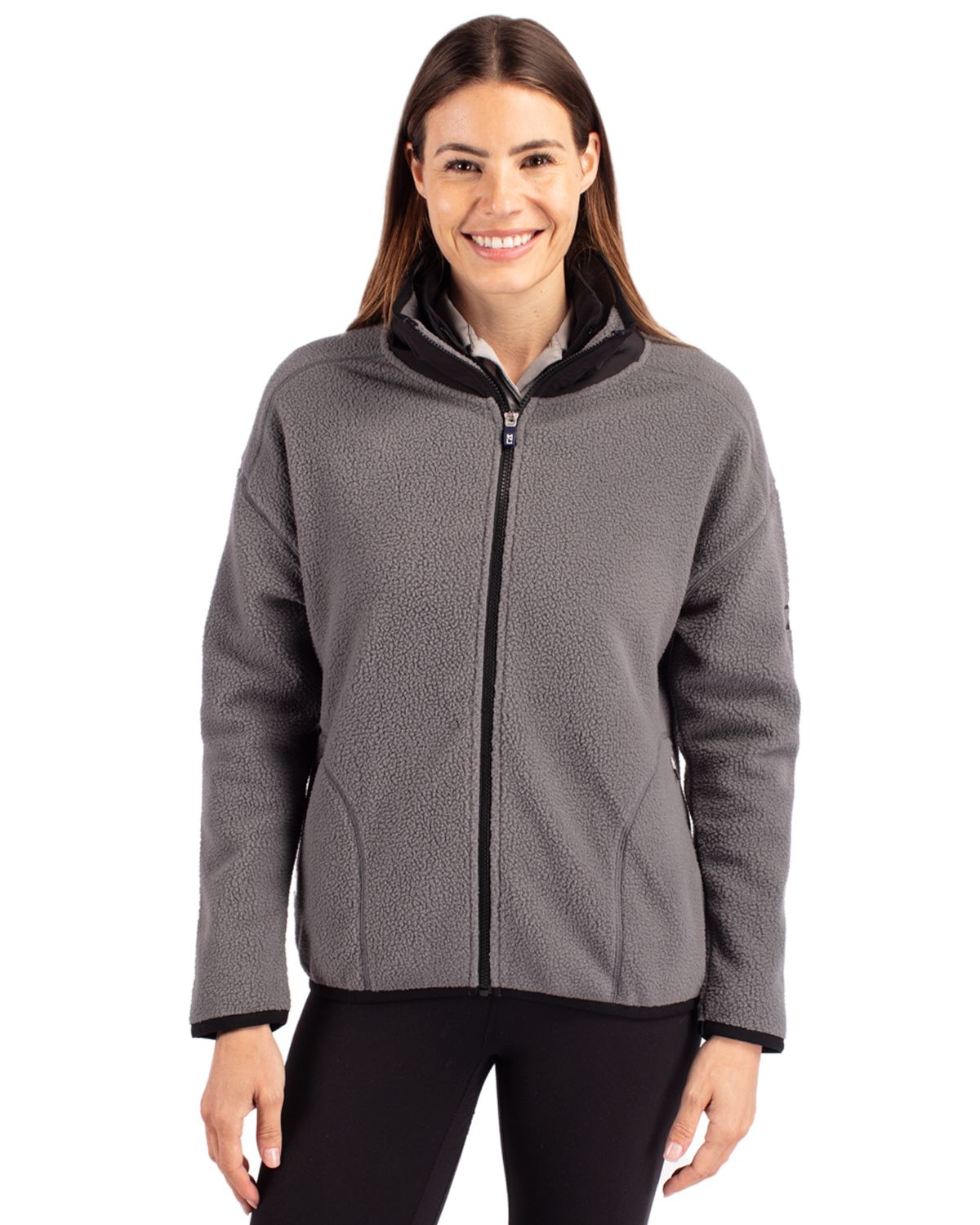 Cutter & Buck Cascade Epic Comfort Recycled Sherpa Fleece Womens Full Zip Jacket