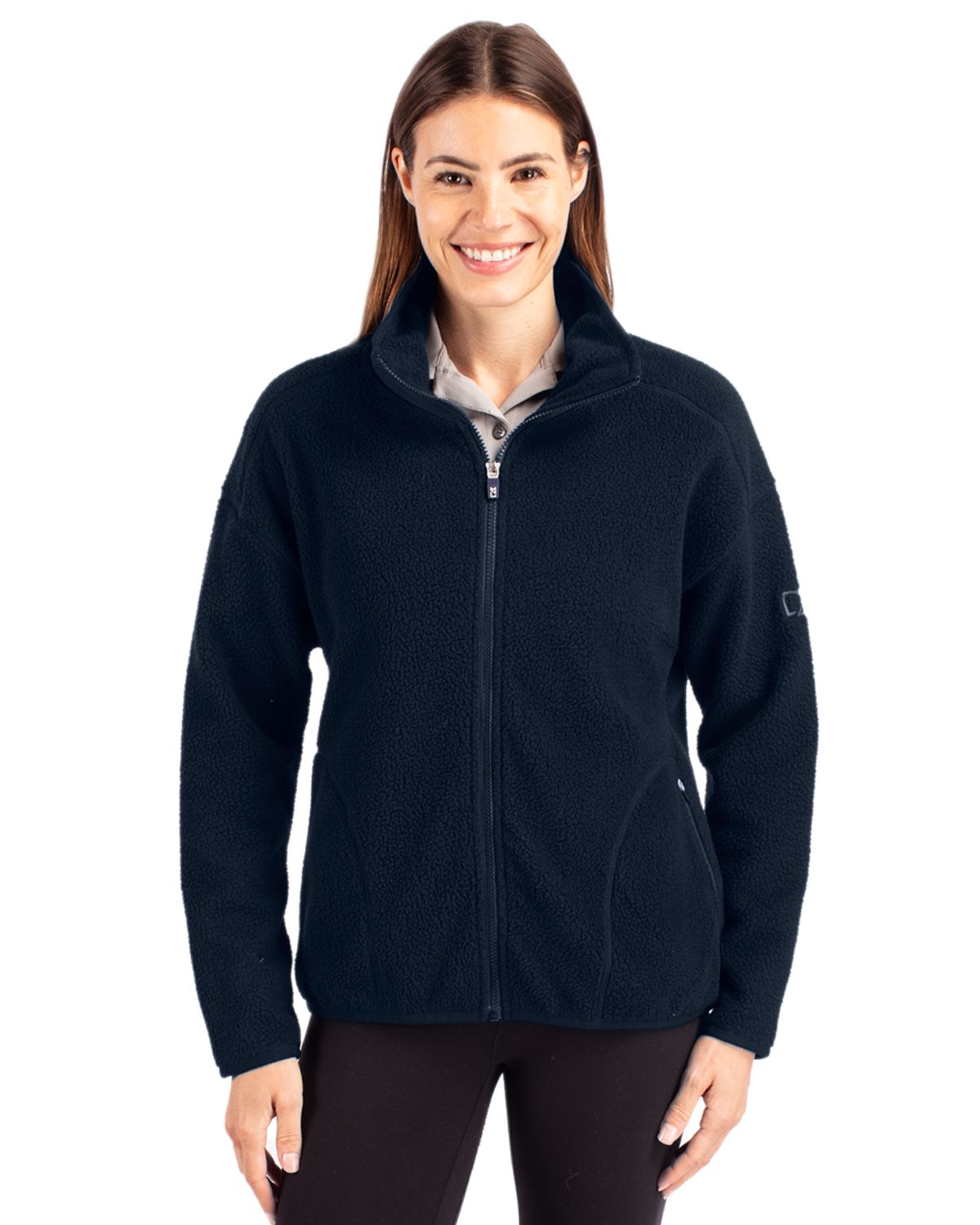 Cutter & Buck Cascade Epic Comfort Recycled Sherpa Fleece Womens Full Zip Jacket
