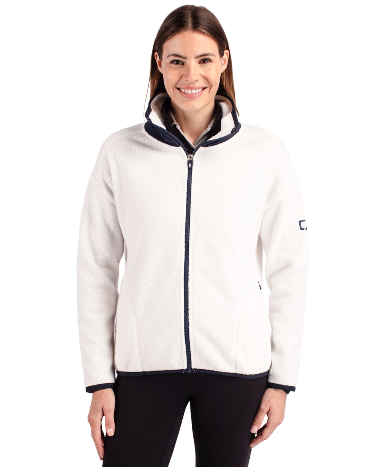 Cutter & Buck Cascade Epic Comfort Recycled Sherpa Fleece Womens Full Zip Jacket