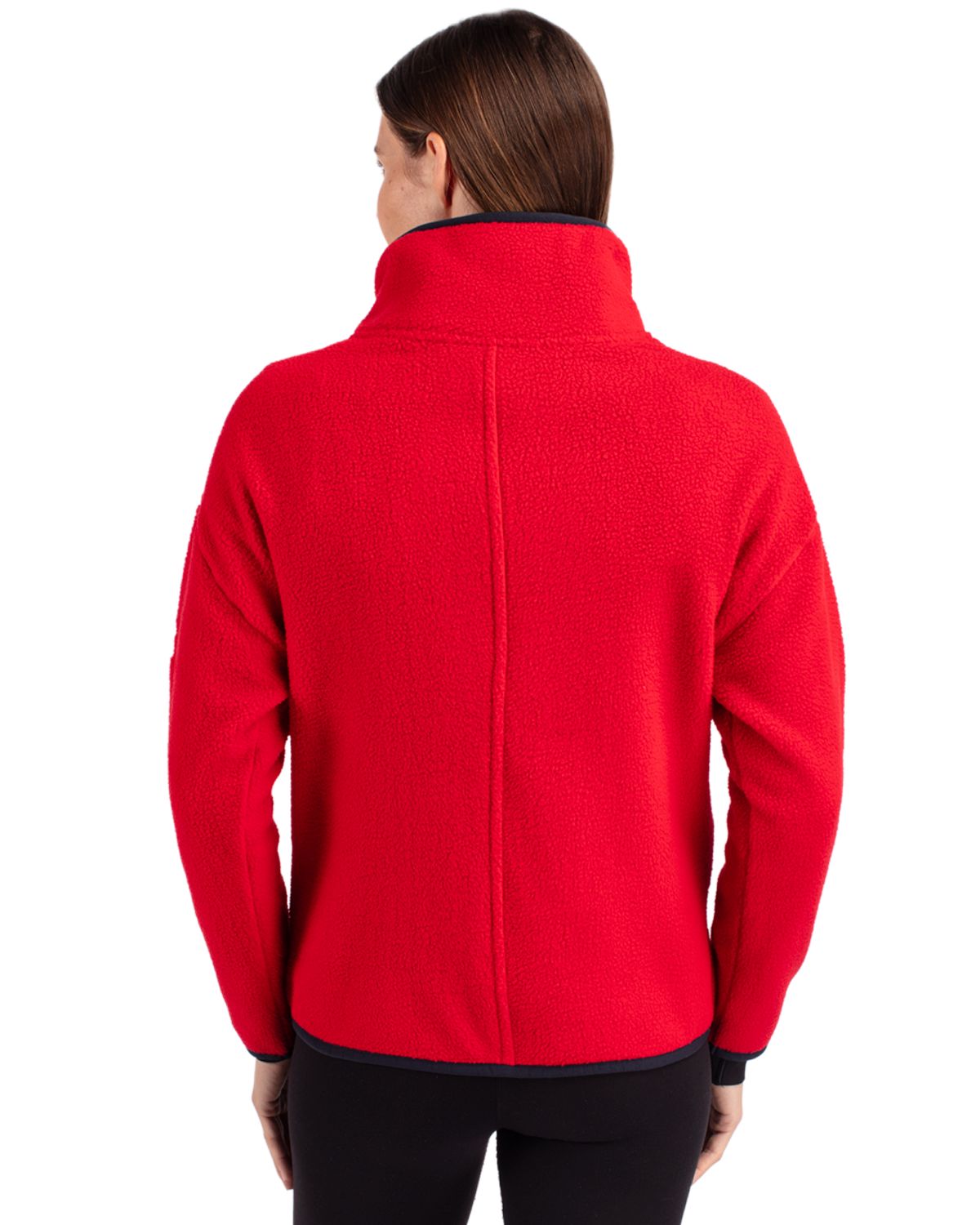 Cutter & Buck Cascade Epic Comfort Recycled Sherpa Fleece Womens Pullover Jacket