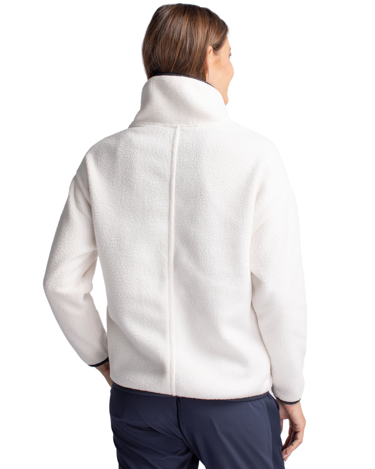Cutter & Buck Cascade Epic Comfort Recycled Sherpa Fleece Womens Pullover Jacket