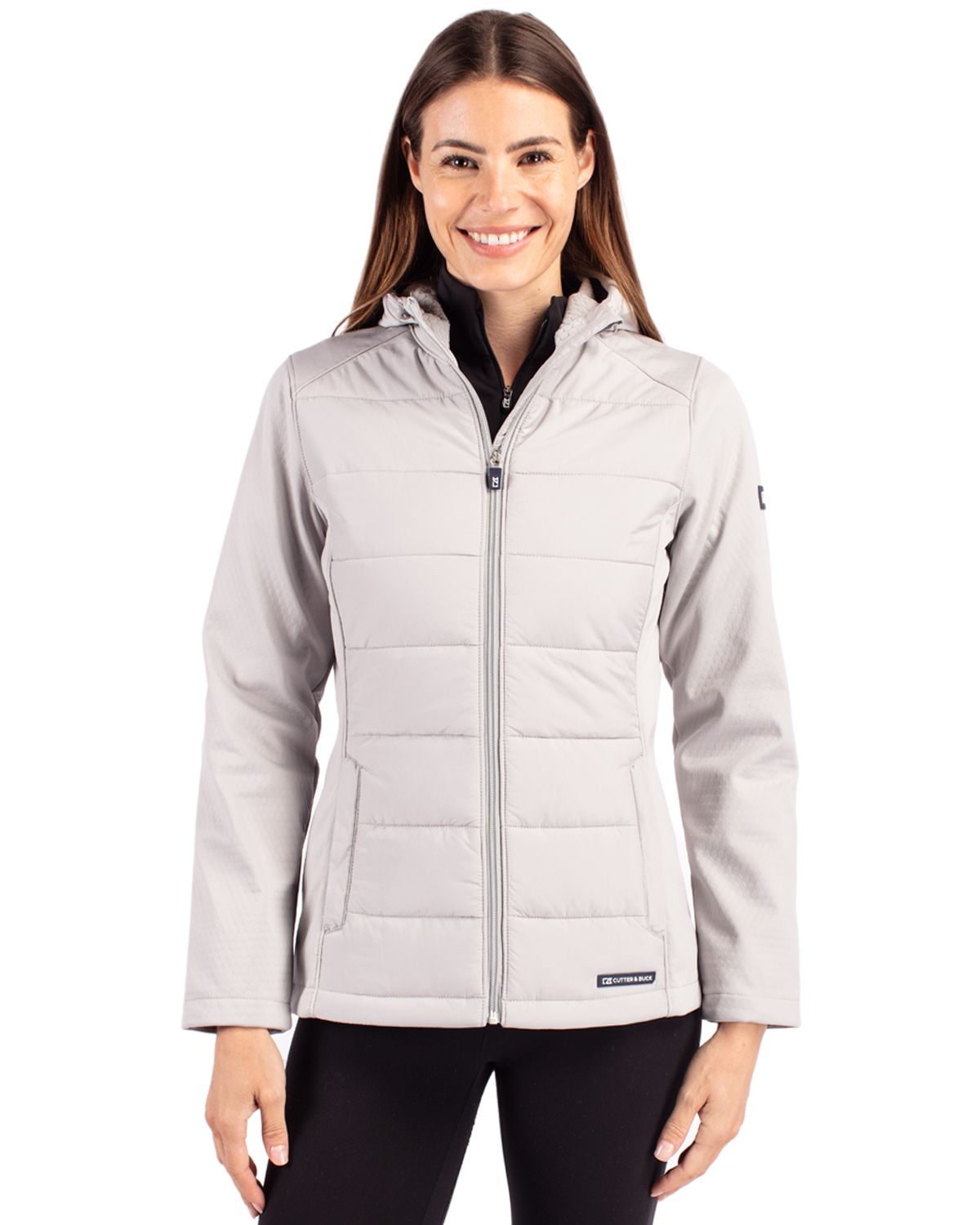 Cutter & Buck Evoke Epic Versatility Recycled Hybrid Softshell Womens Full Zip Hooded Jacket