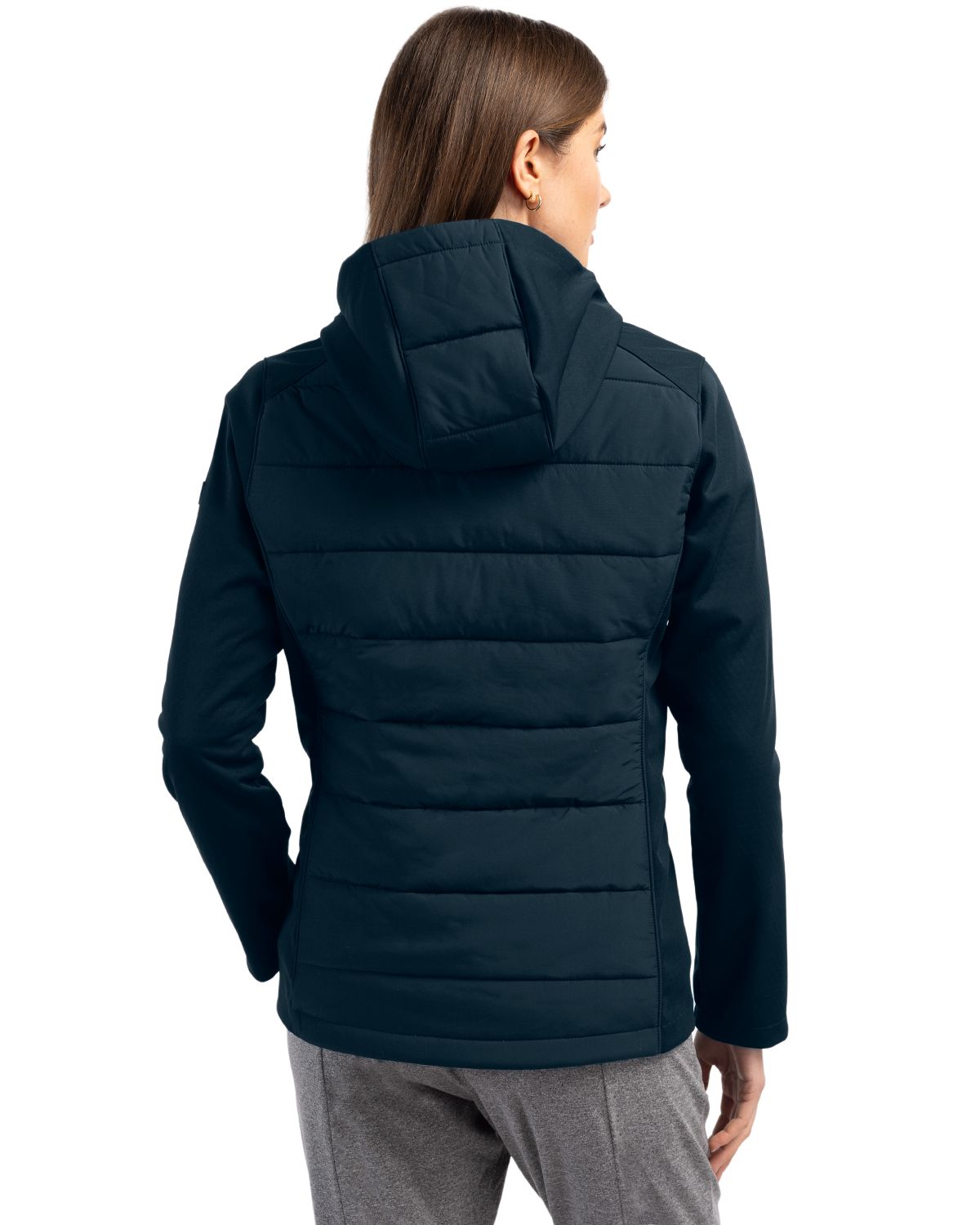 Cutter & Buck Evoke Epic Versatility Recycled Hybrid Softshell Womens Full Zip Hooded Jacket