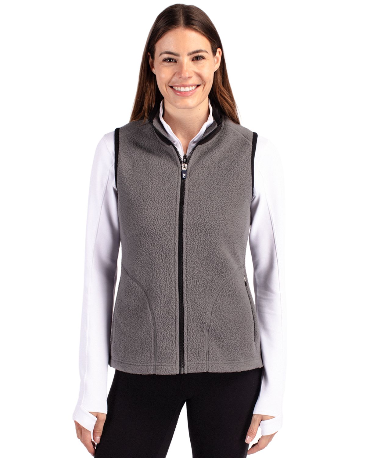 Cutter & Buck Cascade Epic Comfort Recycled Sherpa Fleece Womens Full Zip Vest
