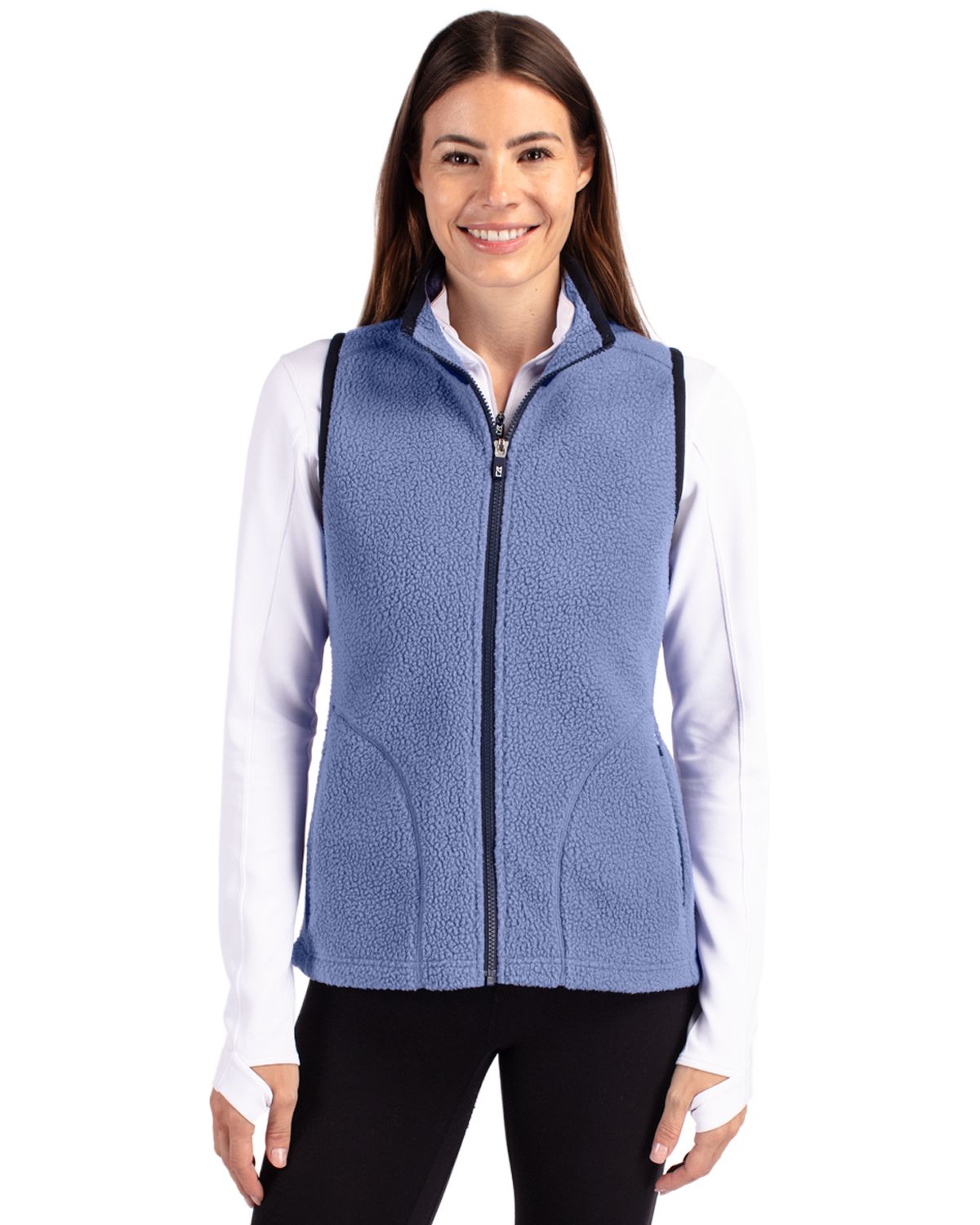 Cutter & Buck Cascade Epic Comfort Recycled Sherpa Fleece Womens Full Zip Vest