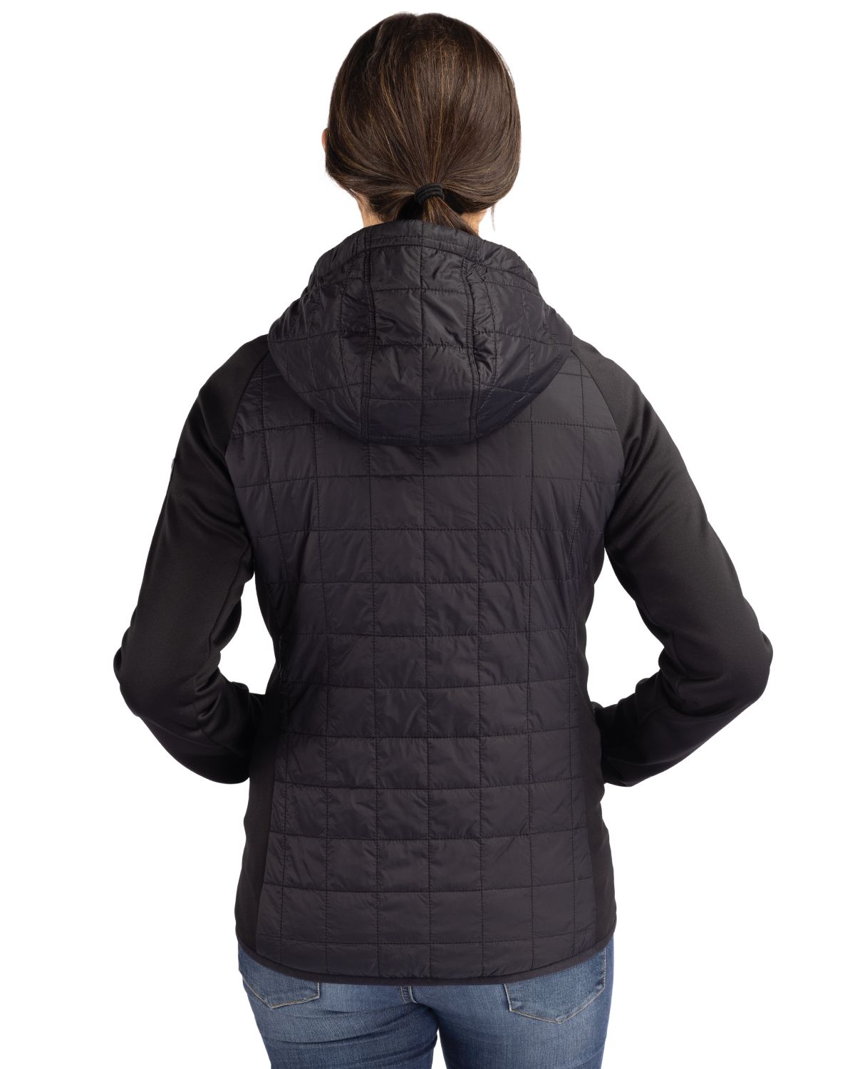 Cutter & Buck Rainier Recycled Insulated Hybrid Puffer Womens Full Zip Jacket