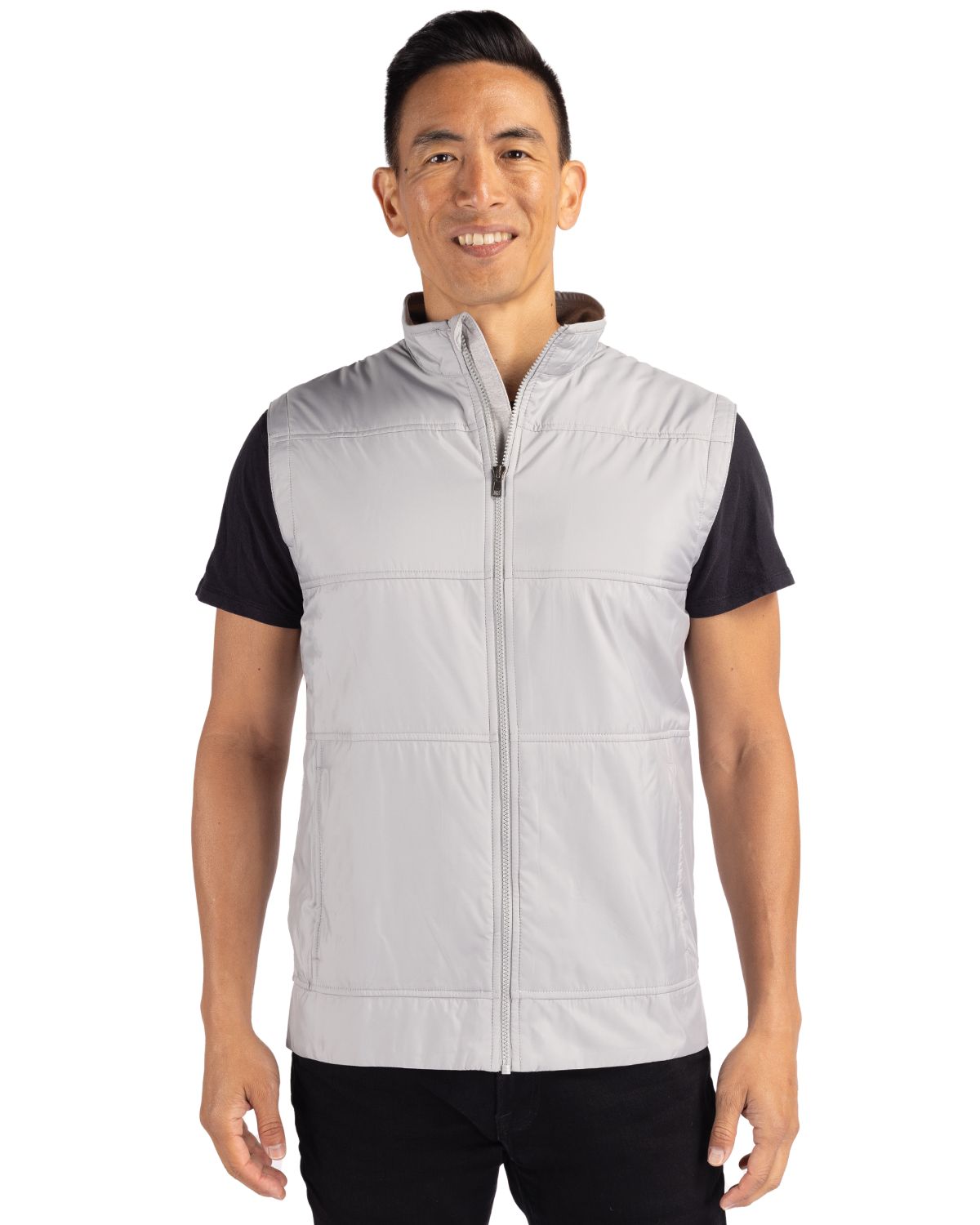Cutter & Buck Stealth Recycled Hybrid Quilted Mens Windbreaker Vest