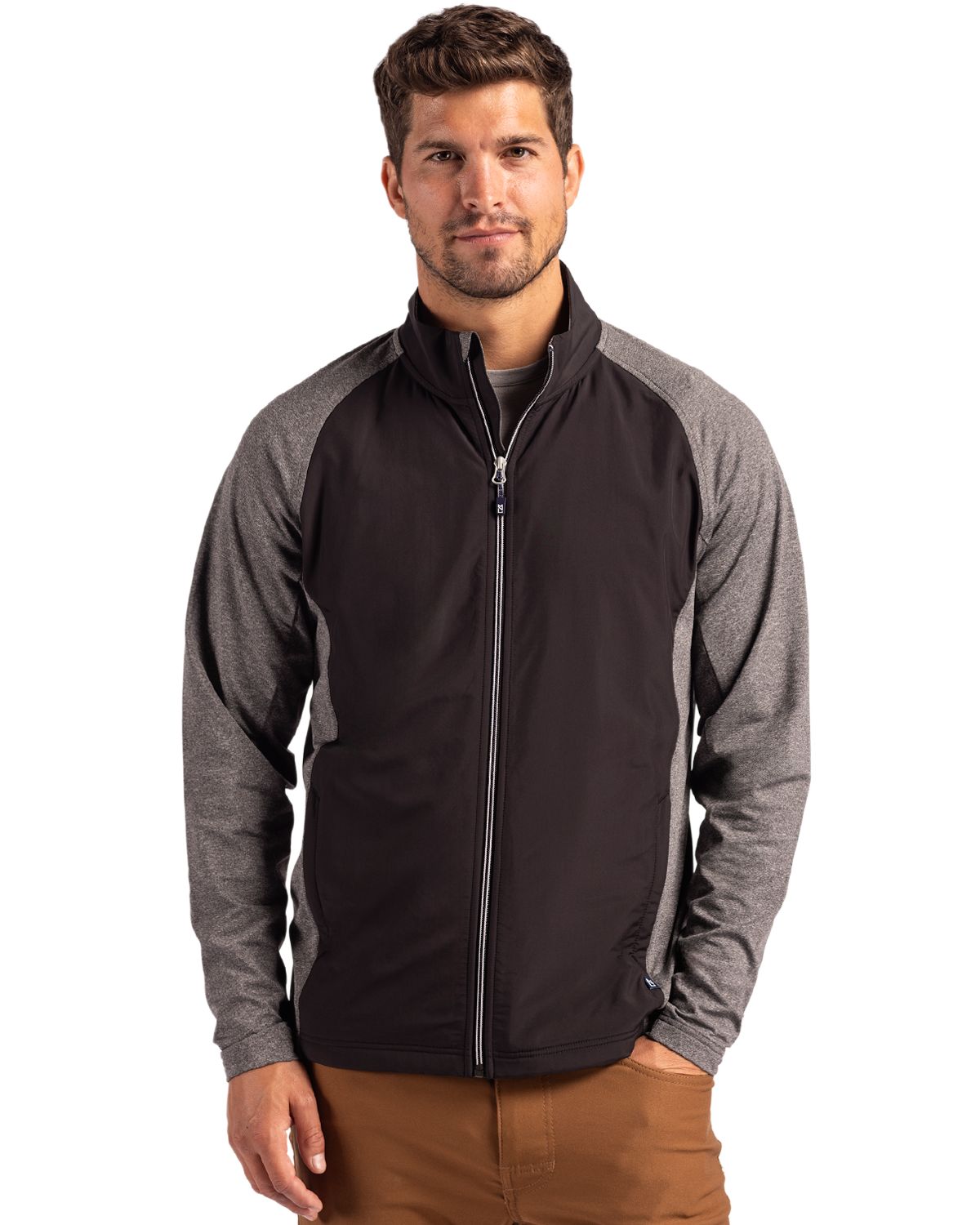 Cutter & Buck Adapt Recycled Soft Knit Stretch Mens Big & Tall Hybrid Full Zip Jacket