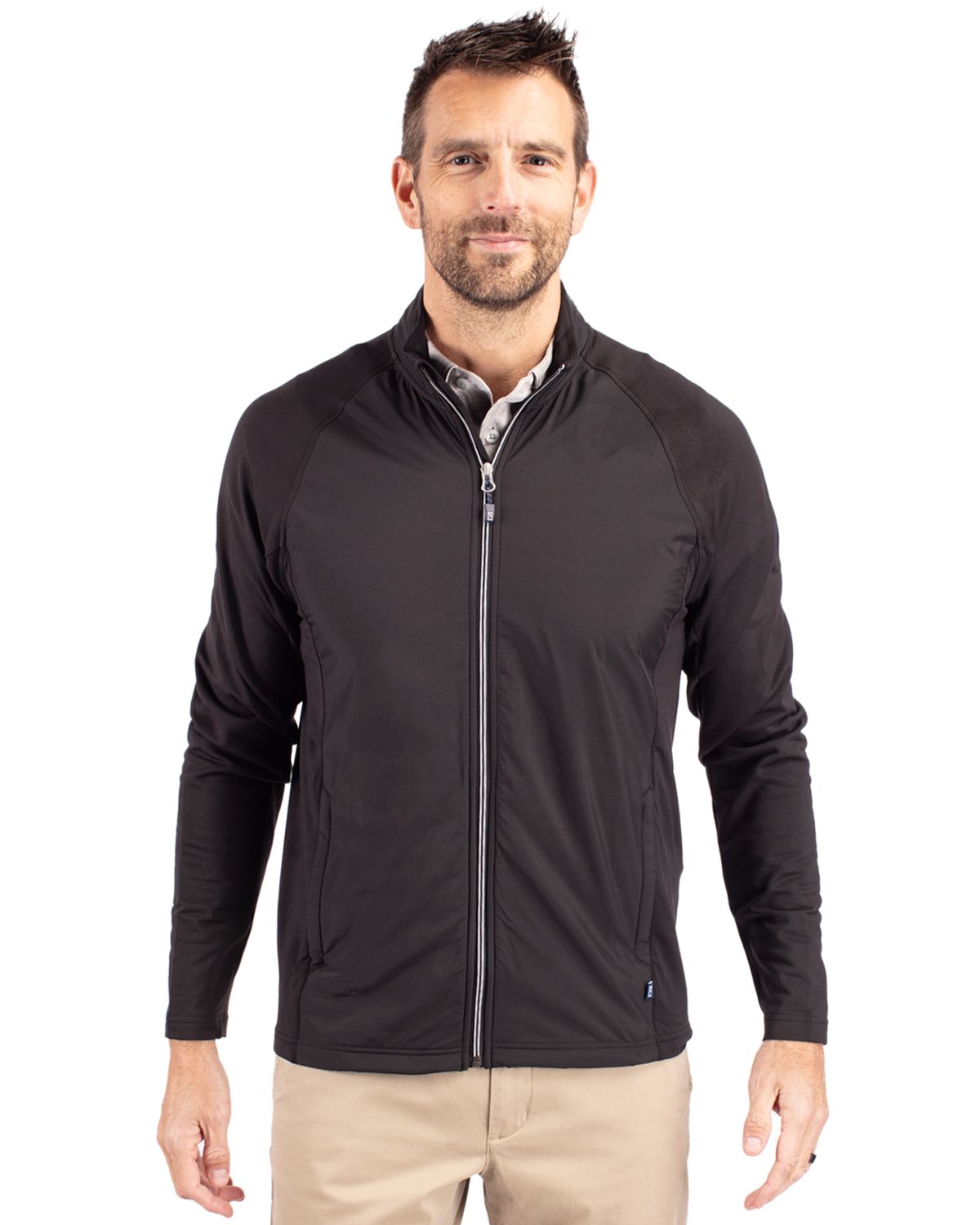 Cutter & Buck Adapt Recycled Soft Knit Stretch Mens Hybrid Full Zip Jacket