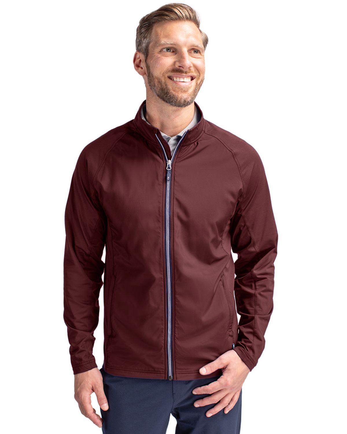 Cutter & Buck Adapt Recycled Soft Knit Stretch Mens Hybrid Full Zip Jacket
