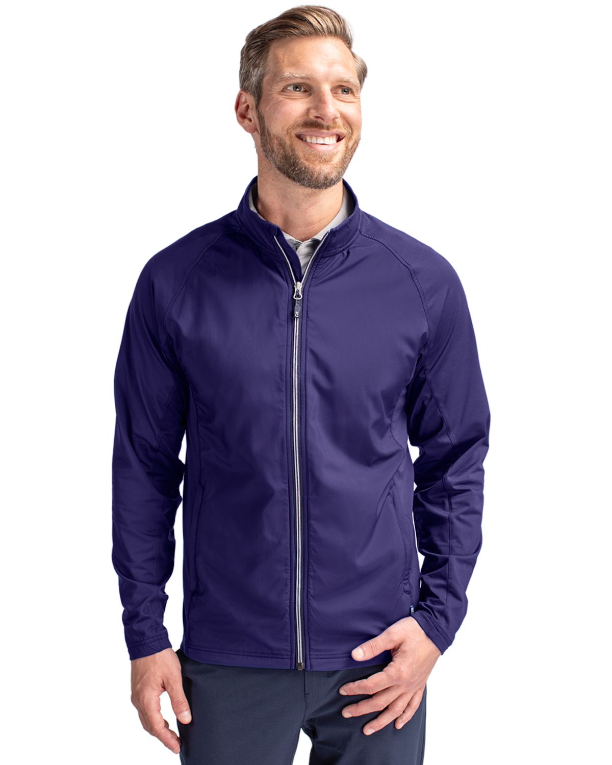 Cutter & Buck Adapt Recycled Soft Knit Stretch Mens Hybrid Full Zip Jacket