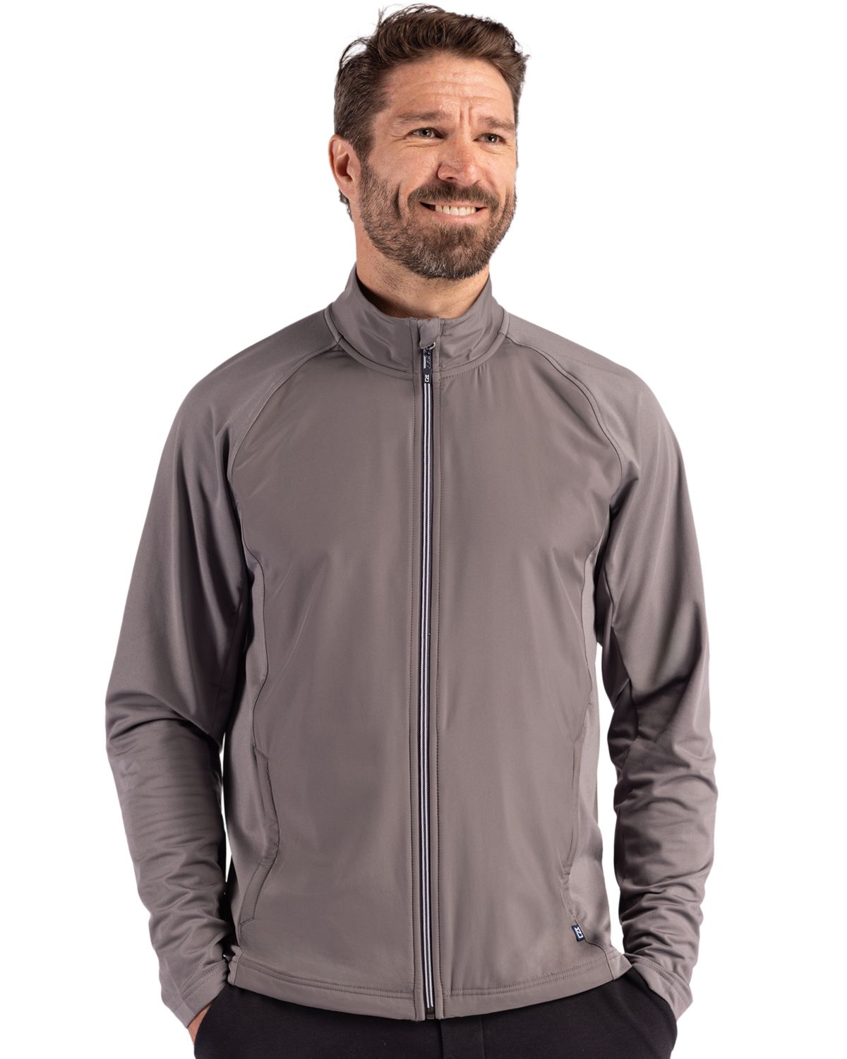 Cutter & Buck Adapt Recycled Soft Knit Stretch Mens Big & Tall Hybrid Full Zip Jacket