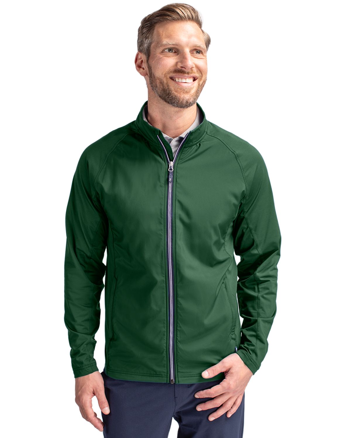 Cutter & Buck Adapt Recycled Soft Knit Stretch Mens Hybrid Full Zip Jacket