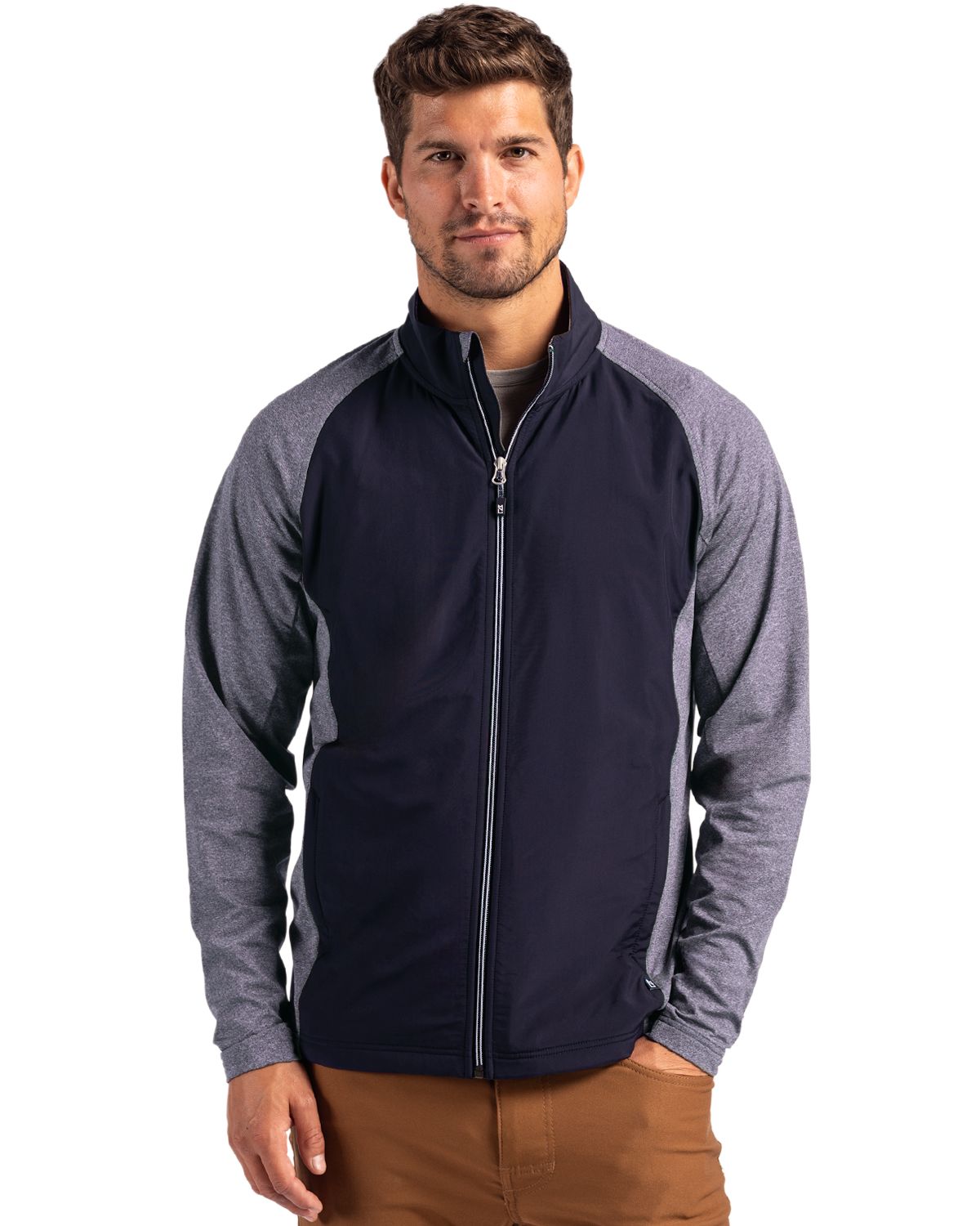 Cutter & Buck Adapt Recycled Soft Knit Stretch Mens Big & Tall Hybrid Full Zip Jacket