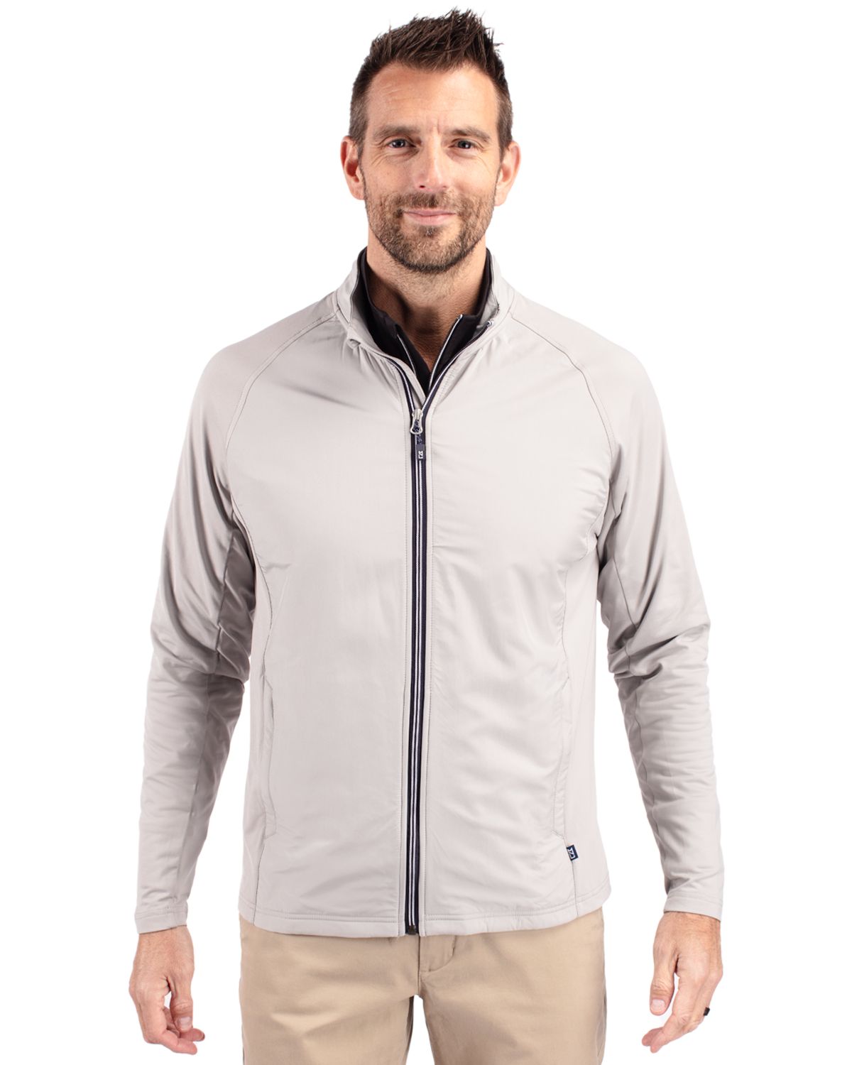 Cutter & Buck Adapt Recycled Soft Knit Stretch Mens Big & Tall Hybrid Full Zip Jacket