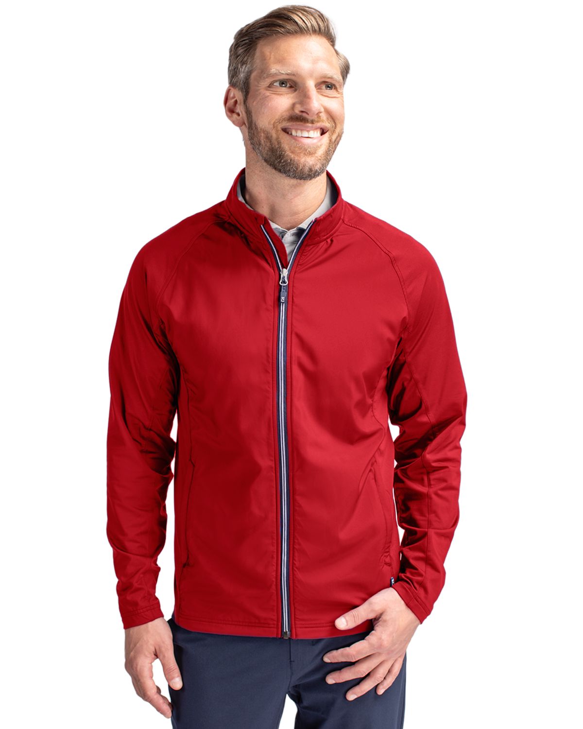 Cutter & Buck Adapt Recycled Soft Knit Stretch Mens Big & Tall Hybrid Full Zip Jacket
