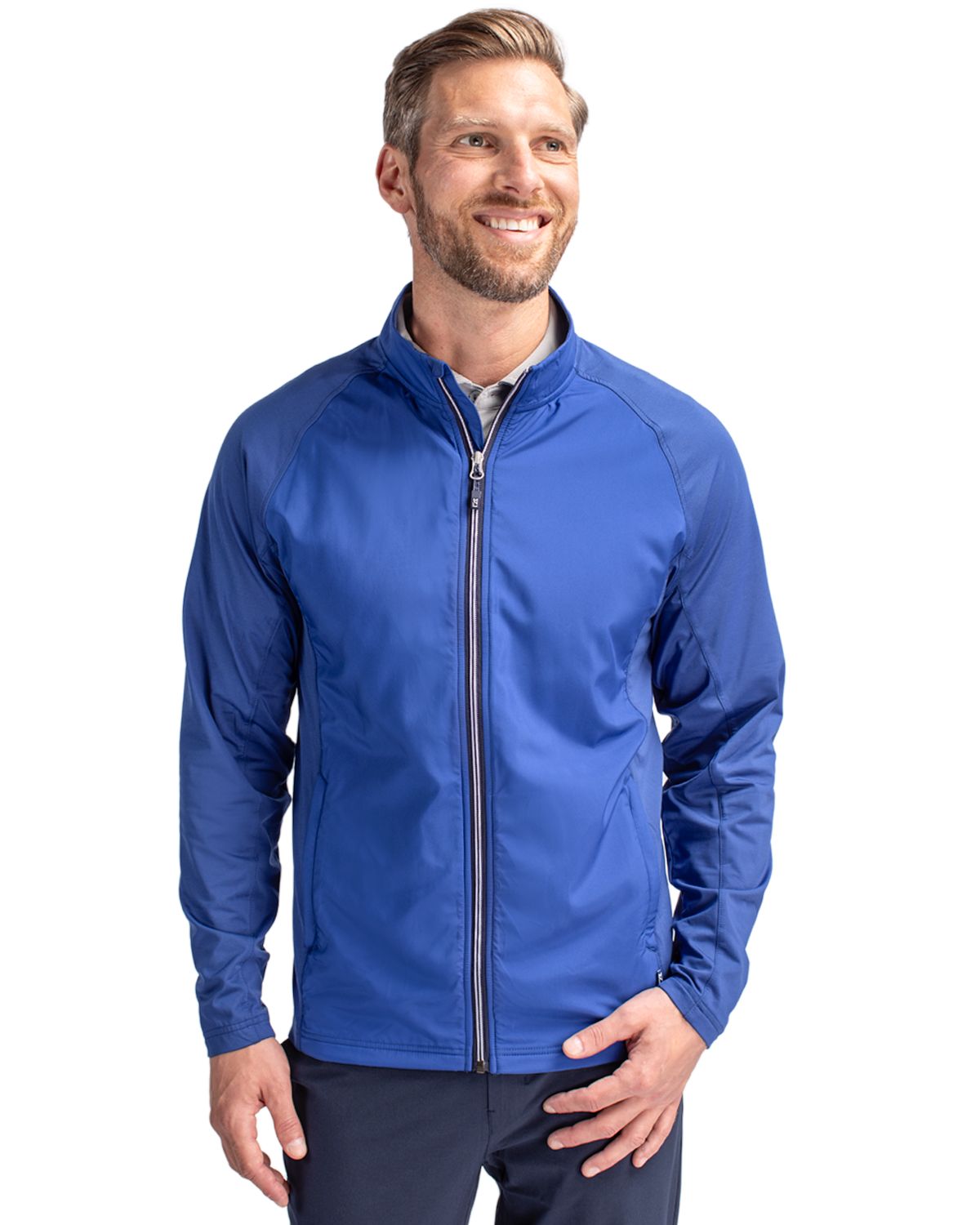 Cutter & Buck Adapt Recycled Soft Knit Stretch Mens Big & Tall Hybrid Full Zip Jacket