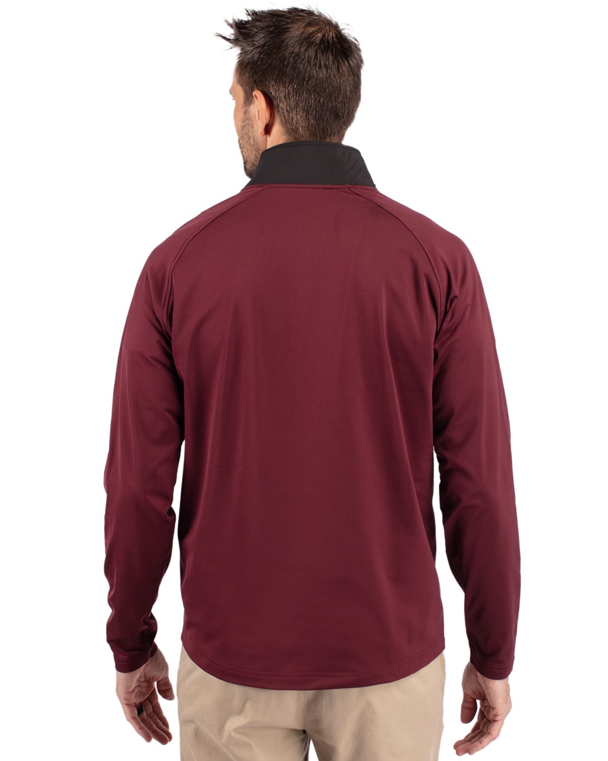 Cutter & Buck Adapt Recycled Soft Knit Stretch Mens Hybrid Quarter Zip Pullover