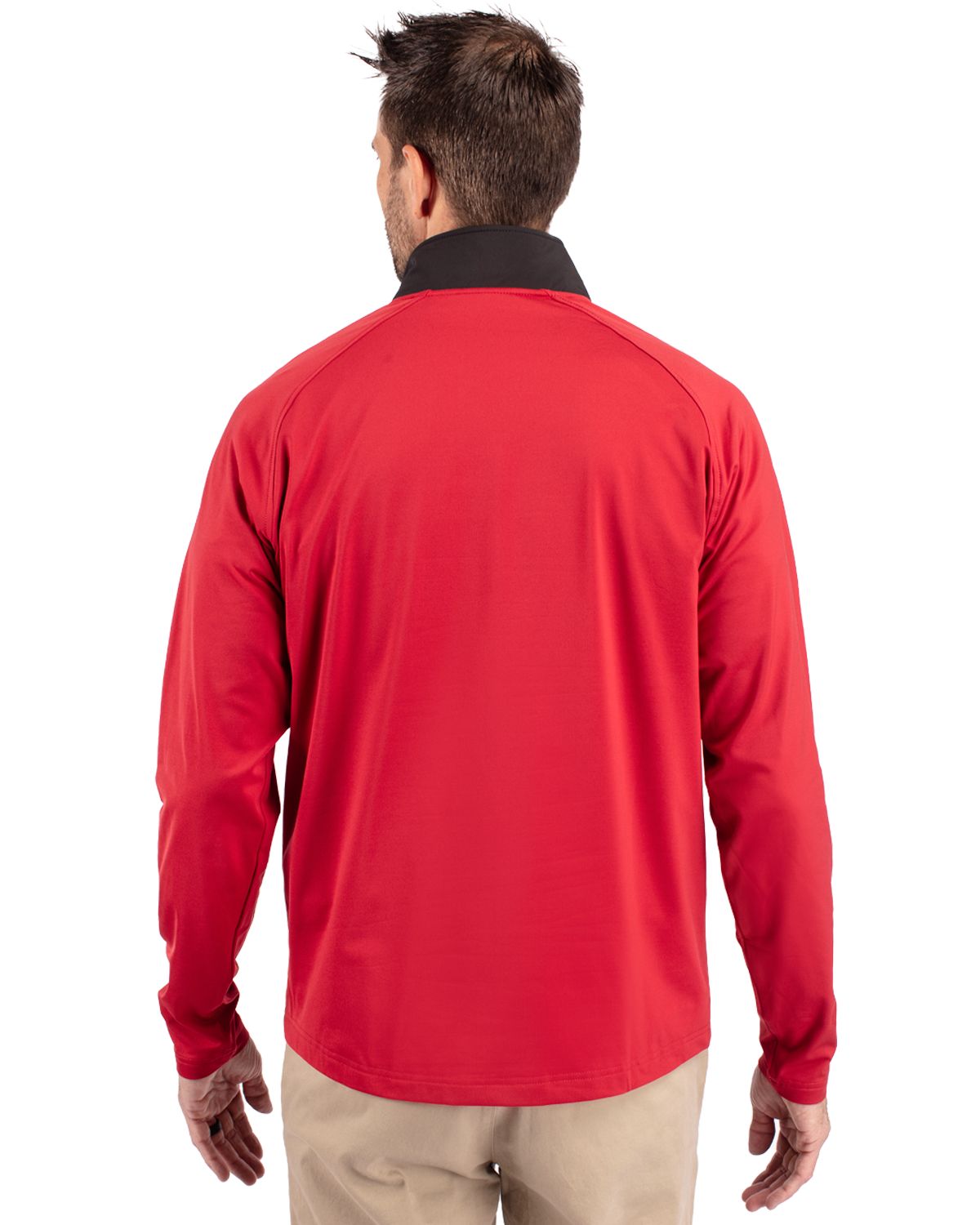 Cutter & Buck Adapt Recycled Soft Knit Stretch Mens Hybrid Quarter Zip Pullover